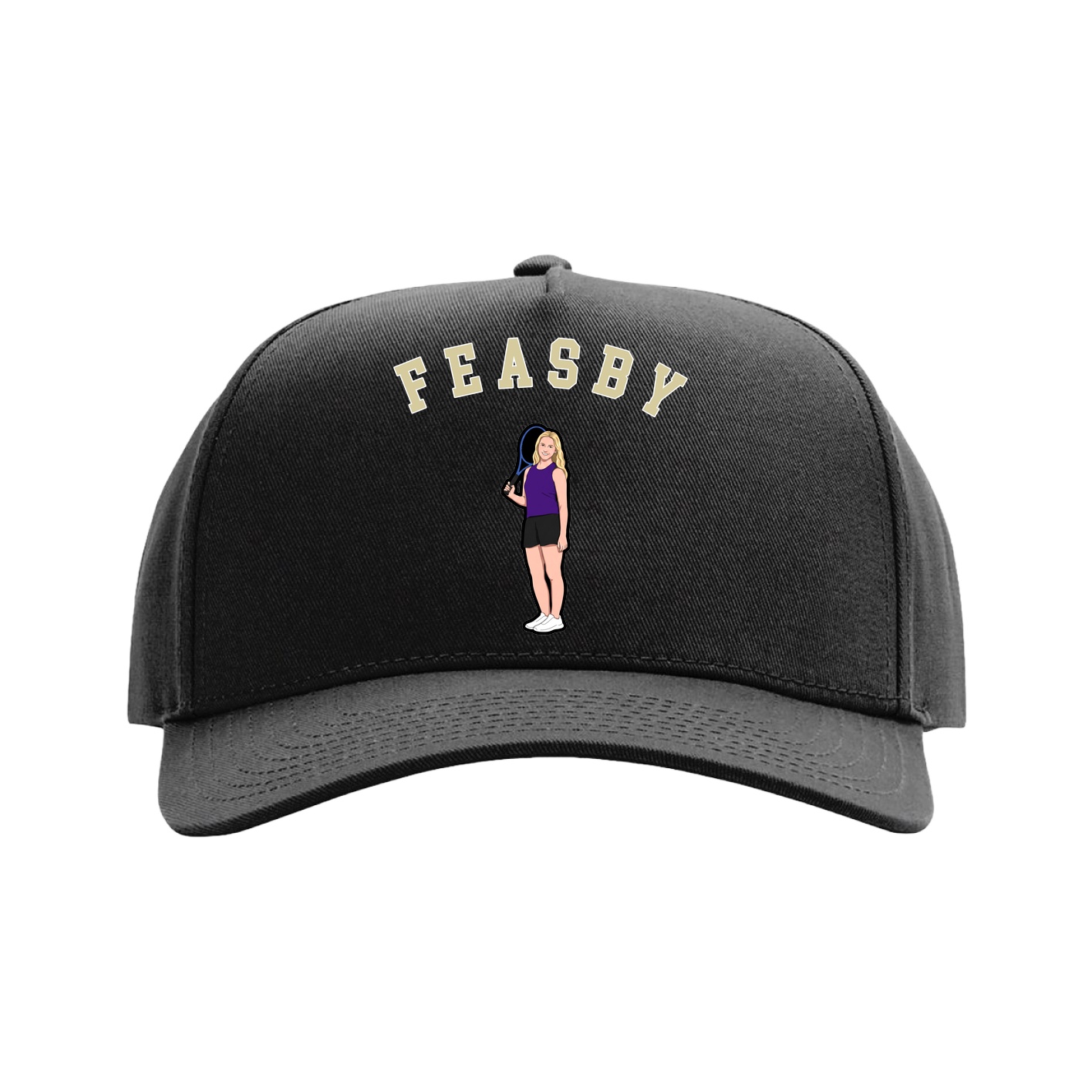 Full Fabric Five-Panel Champ Cap — Shirsey Arch in Black