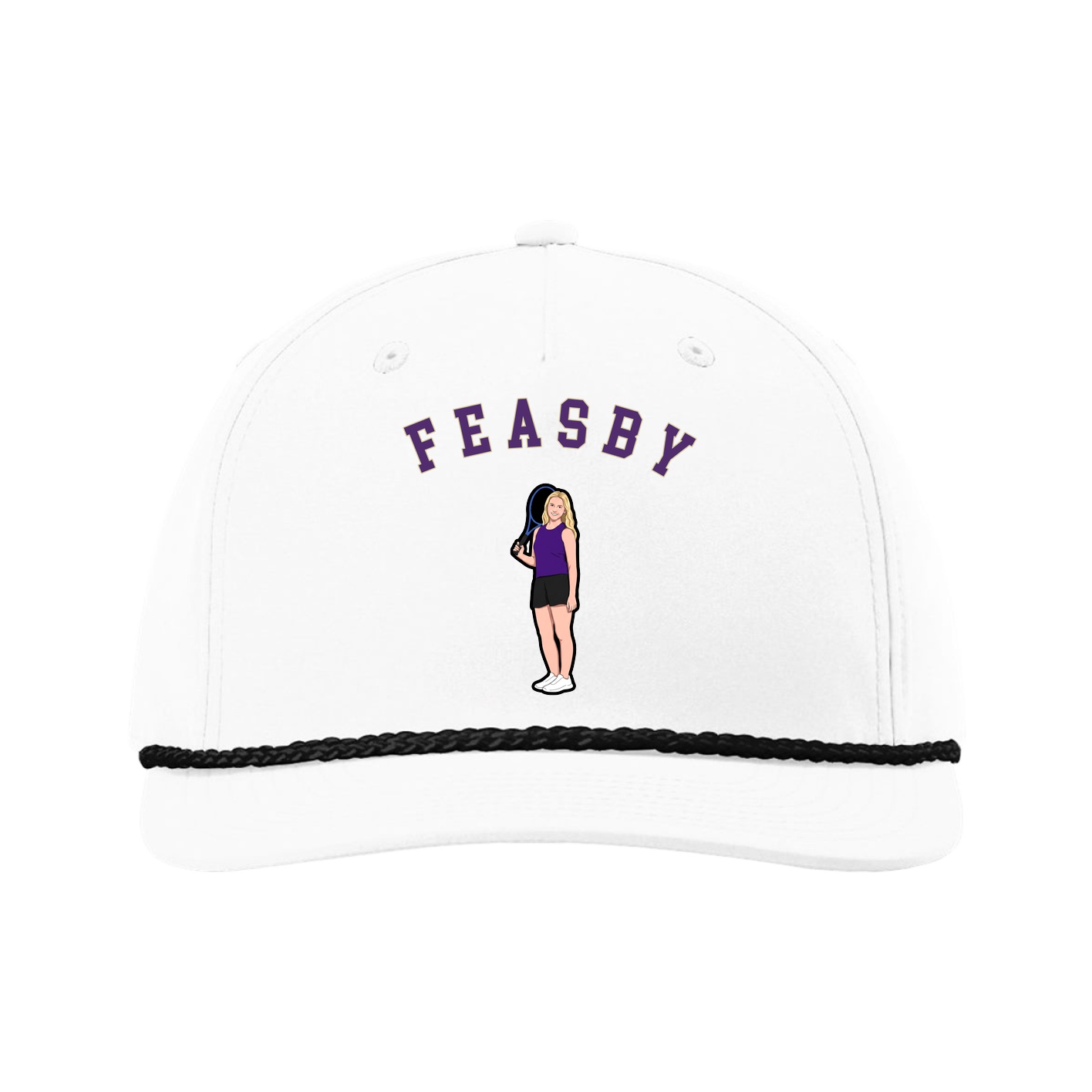 Five-Panel Classic Rope Cap — Shirsey Arch in White