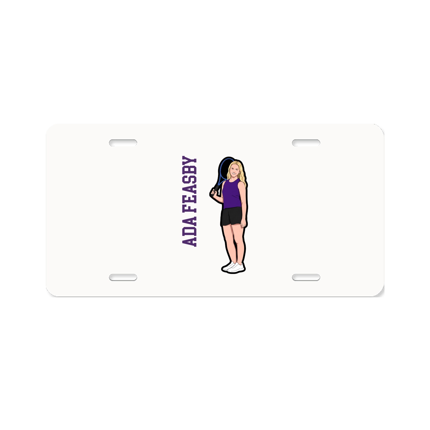 License Plate — Name Vertical in Classic