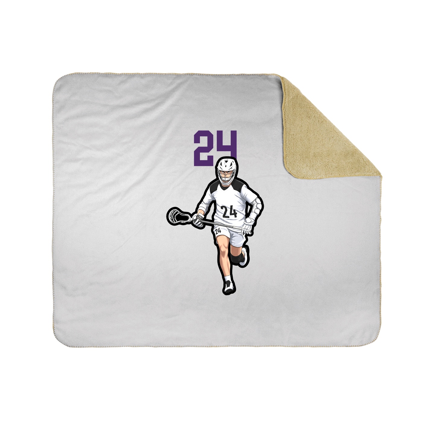 Throw Blanket — Number Top in White