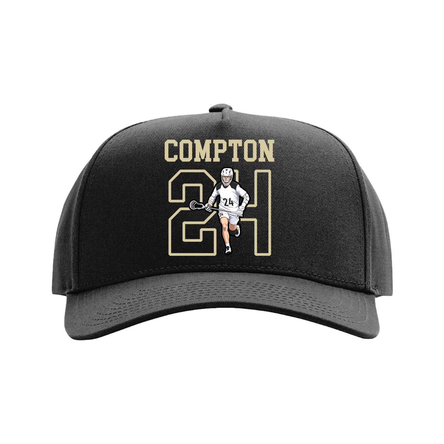 Full Fabric Five-Panel Champ Cap — Shirsey in Black