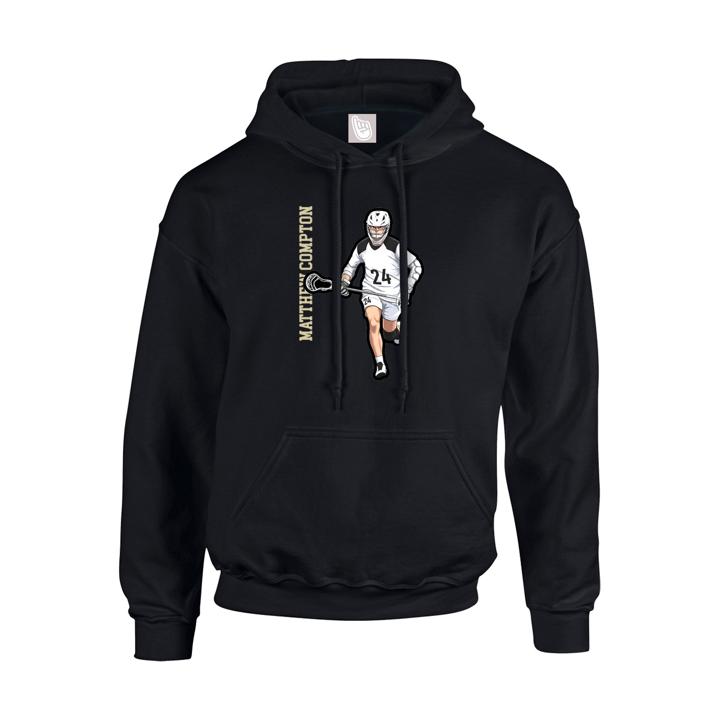Hoodie — Name Vertical in Black