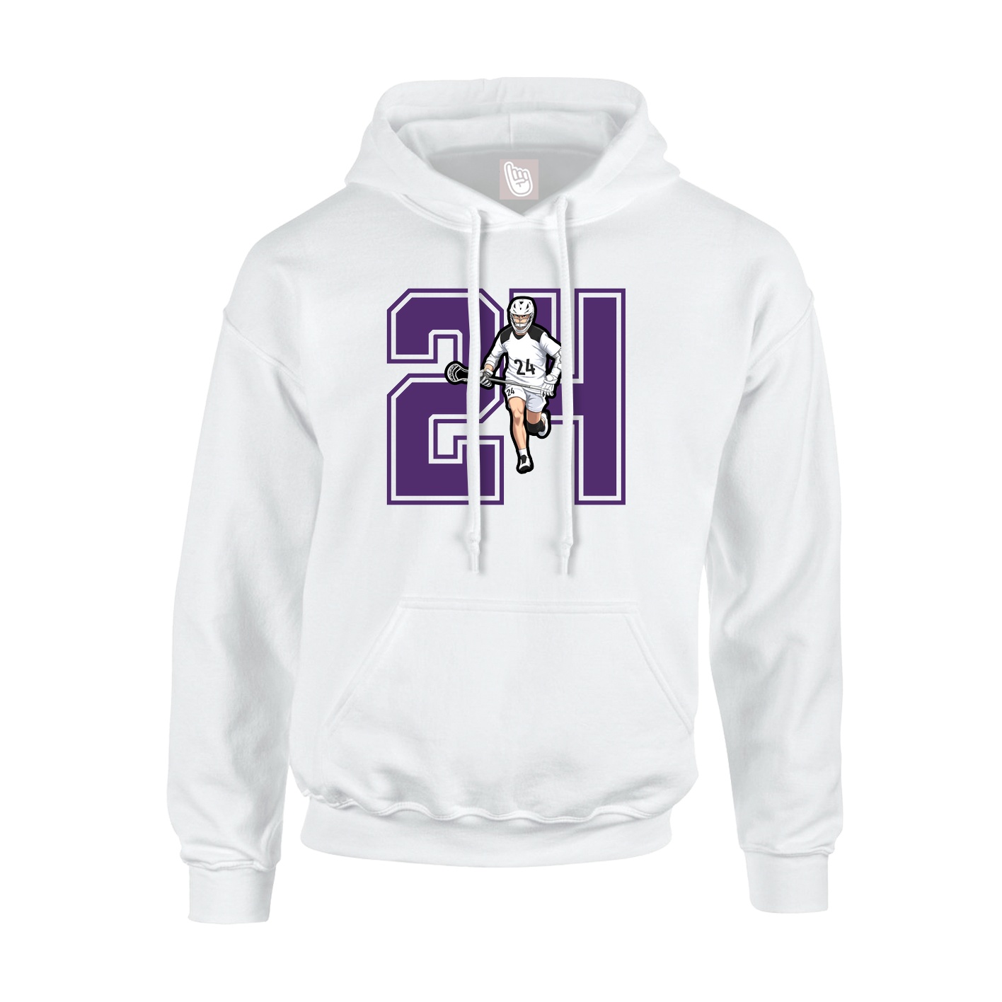 Hoodie — Number in White
