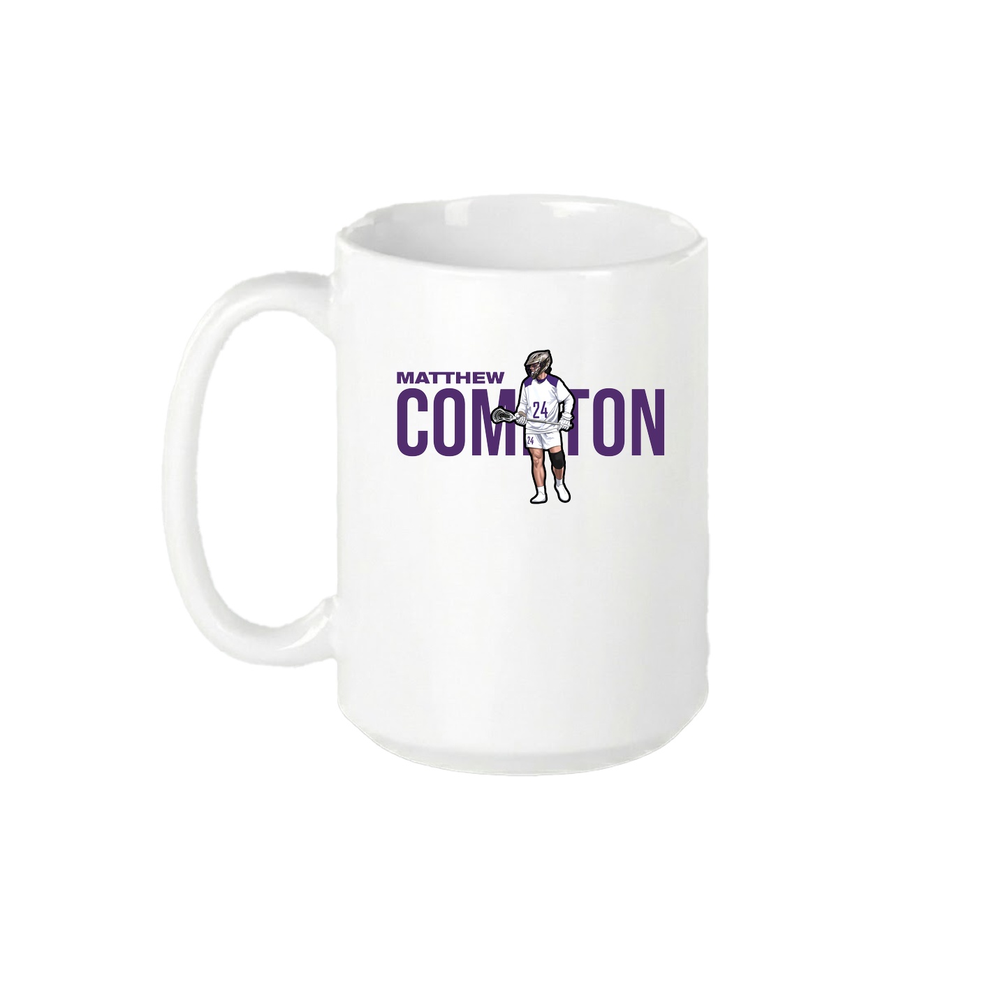 15oz Coffee Mug — Player Name in White