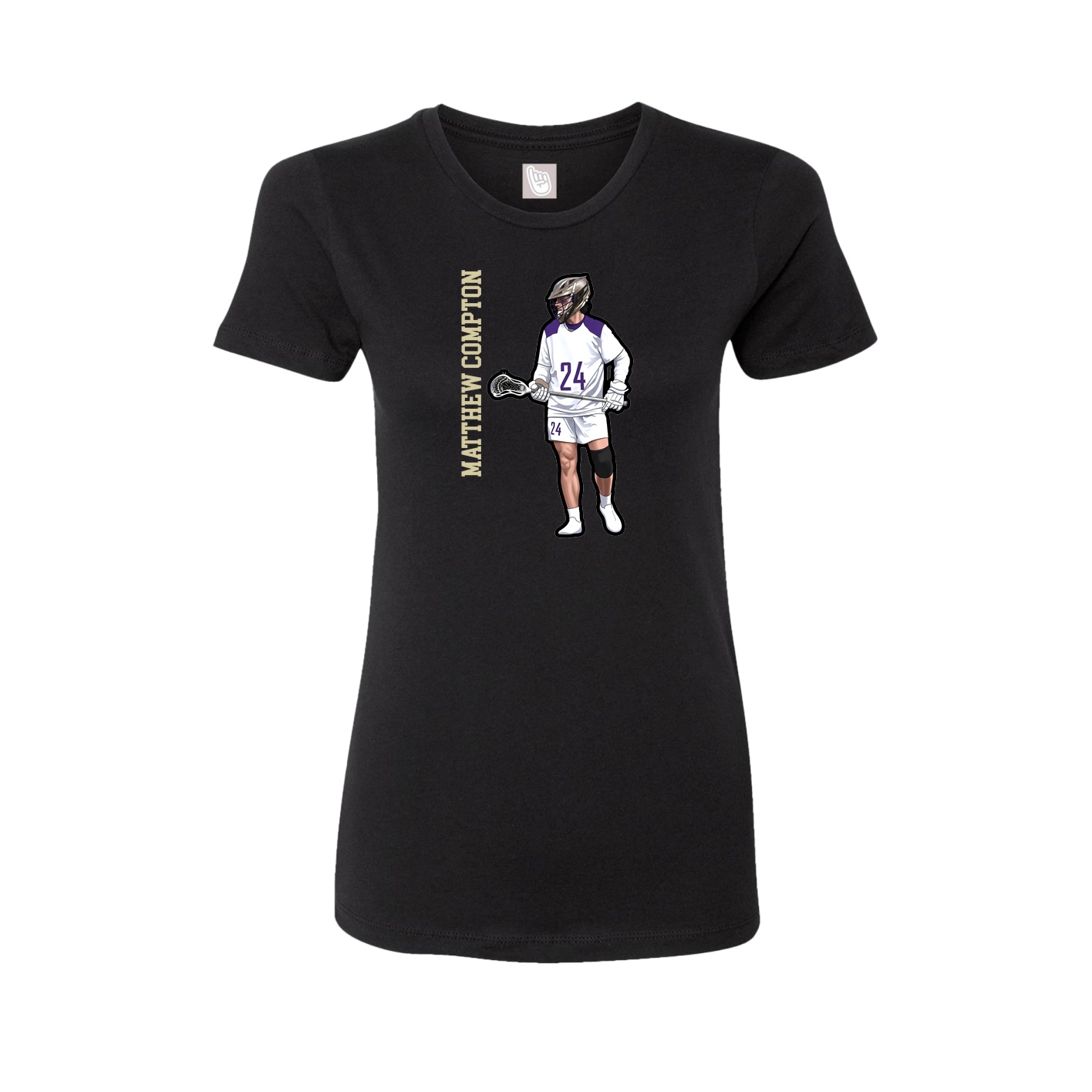 Womens Tee — Name Vertical in Black