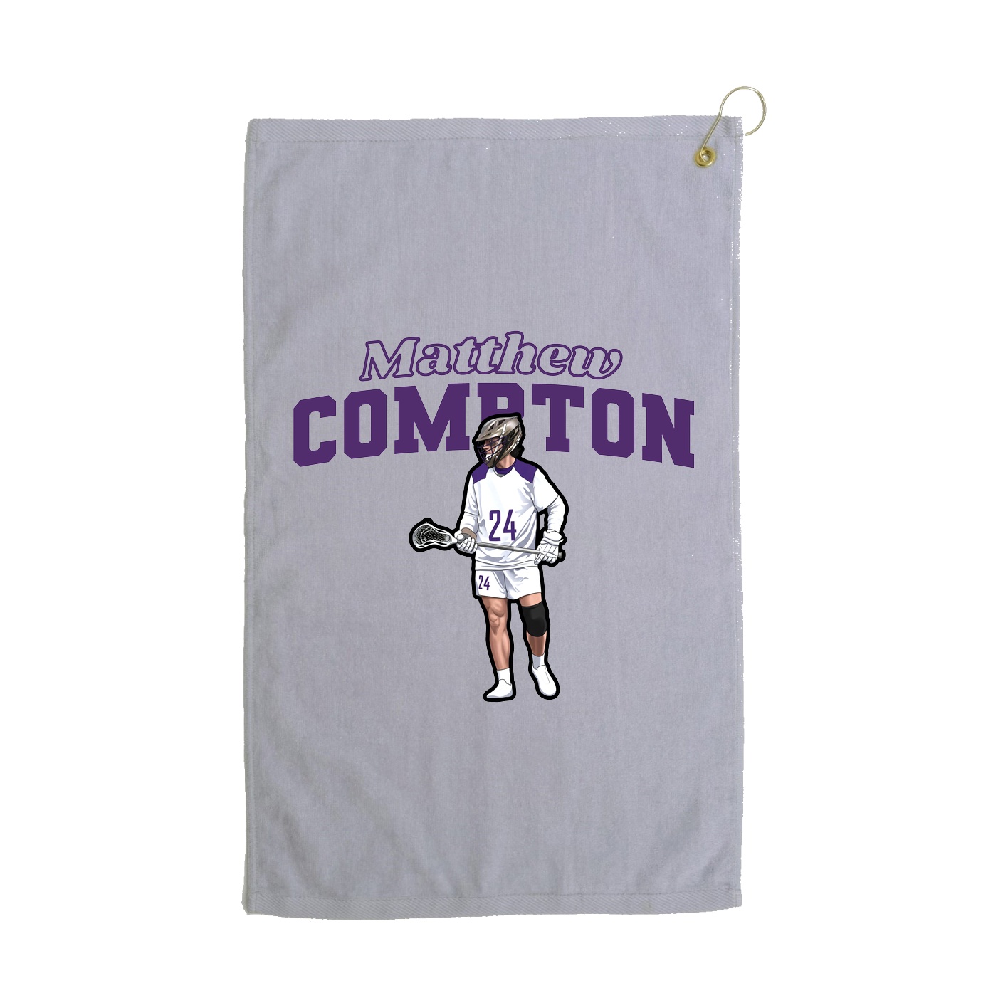 Golf Towel — Name Arch in Grey
