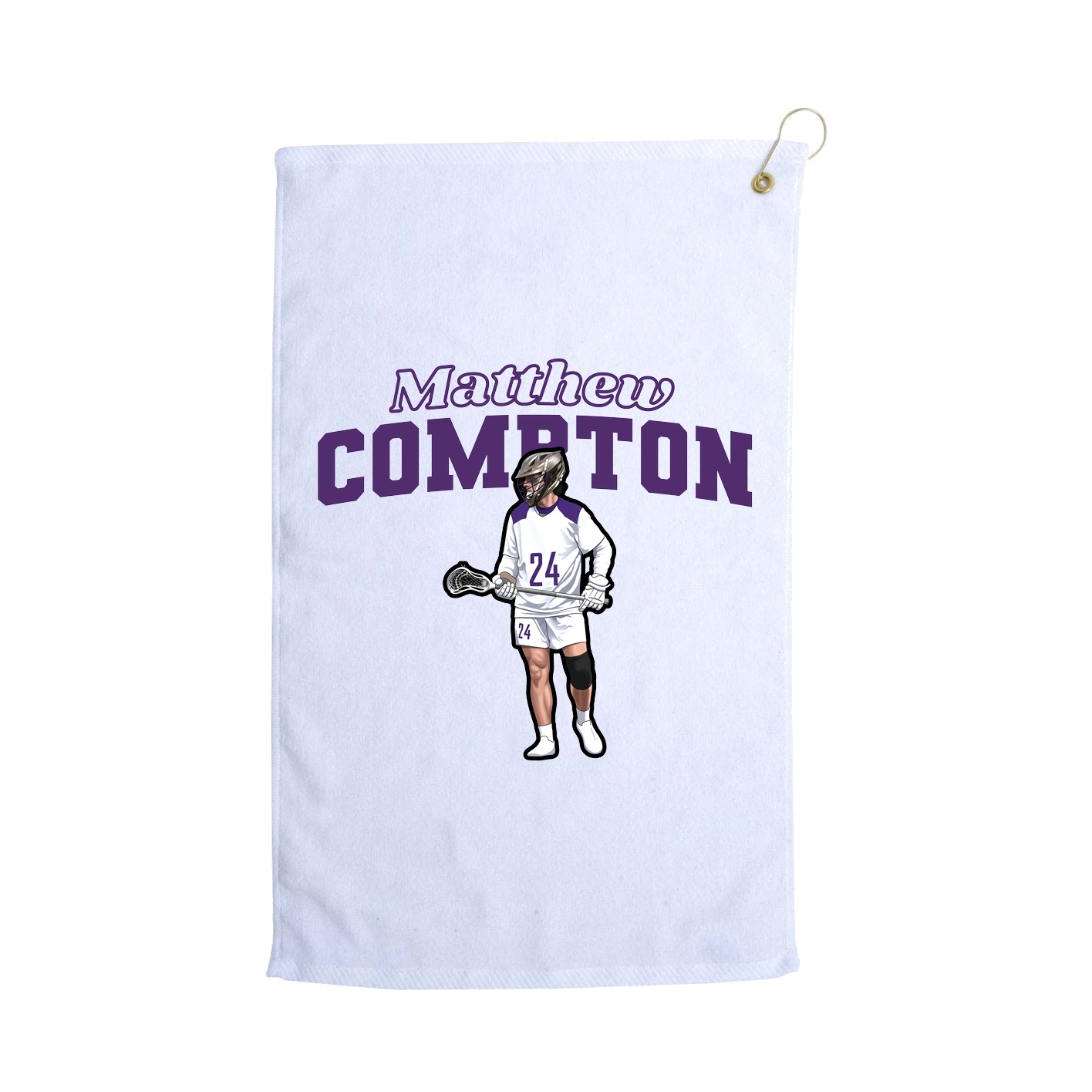 Golf Towel — Name Arch in White