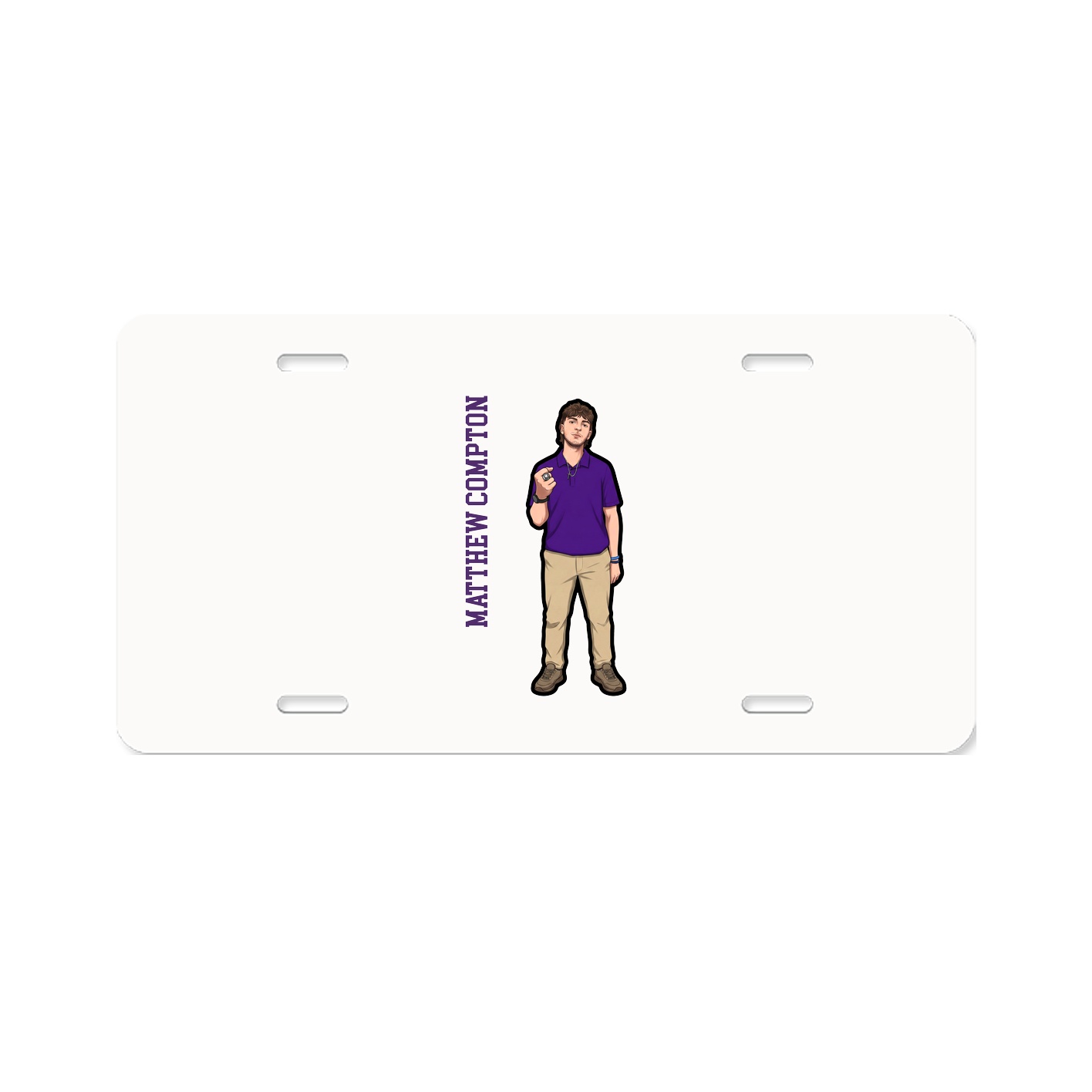 License Plate — Name Vertical in Classic