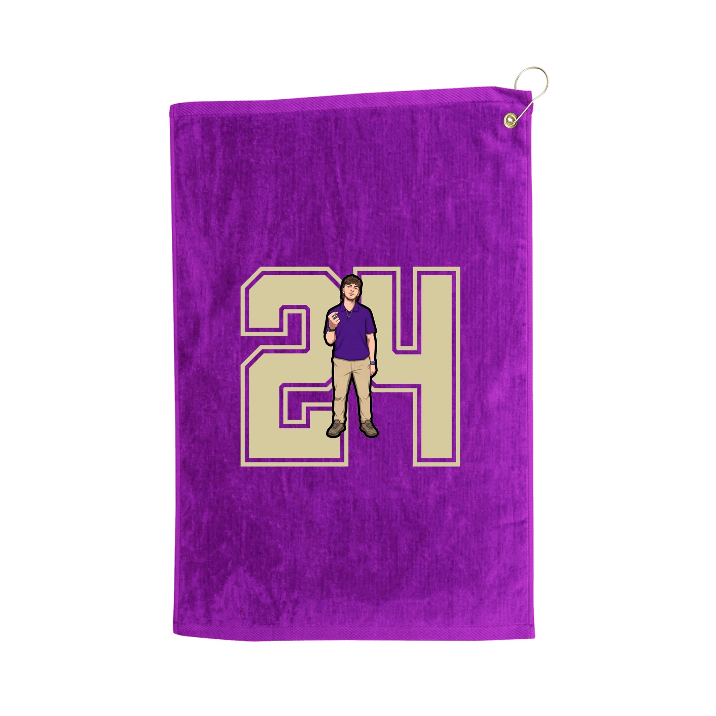 Golf Towel — Number in Purple