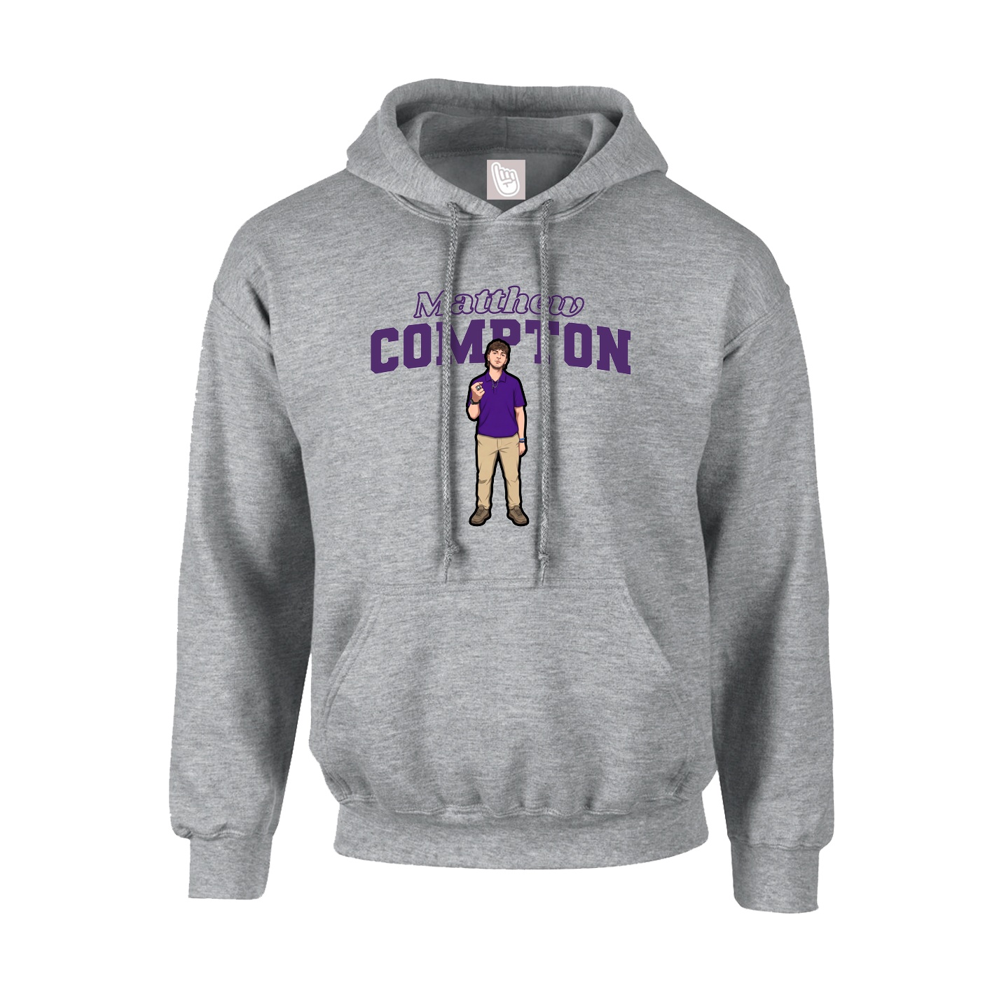 Hoodie — Name Arch in Grey