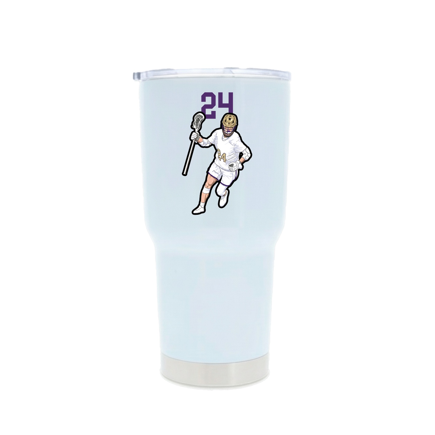 30oz Stainless Steel Tumbler — Number Top in White