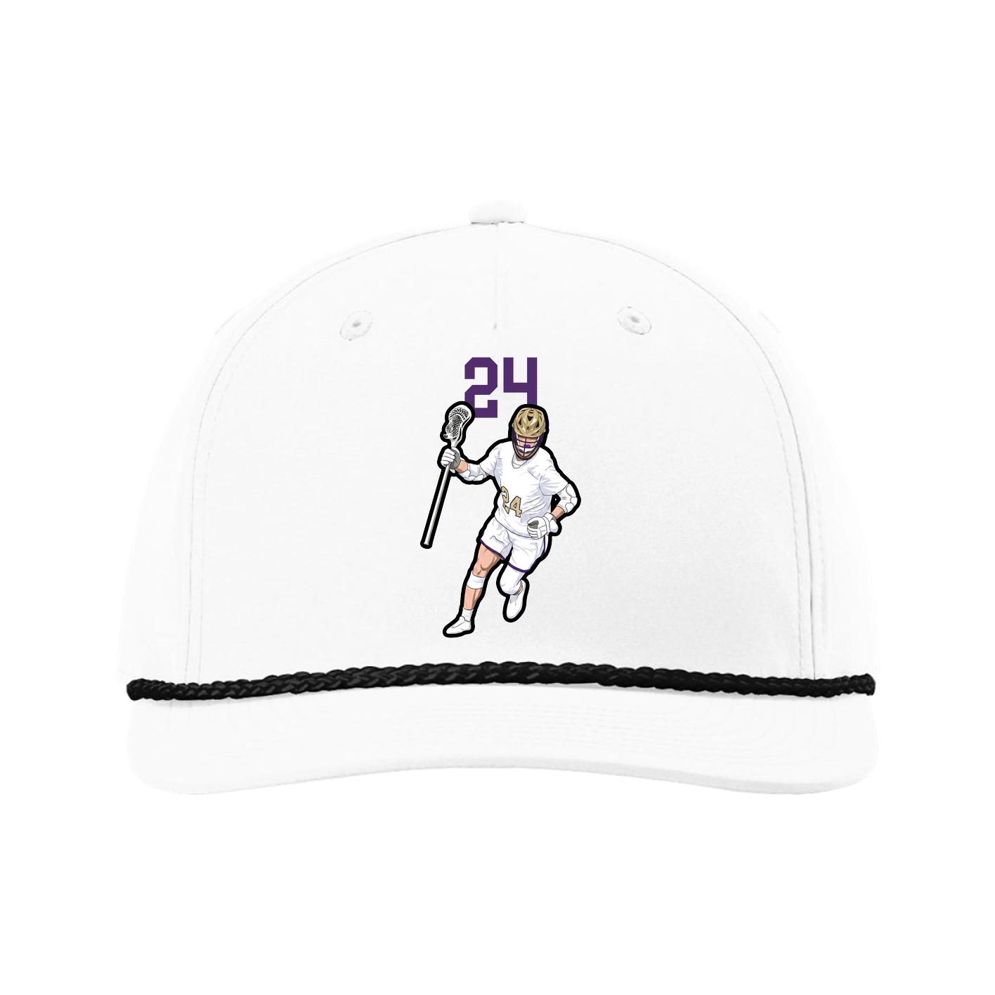 Five-Panel Classic Rope Cap — Number Top in White