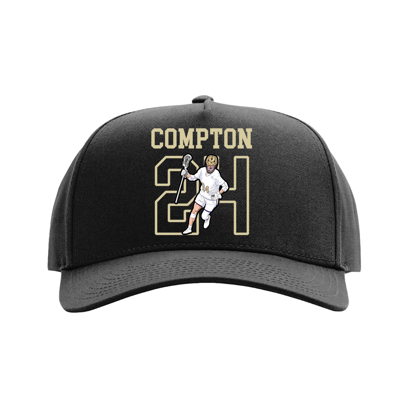 Full Fabric Five-Panel Champ Cap — Shirsey in Black