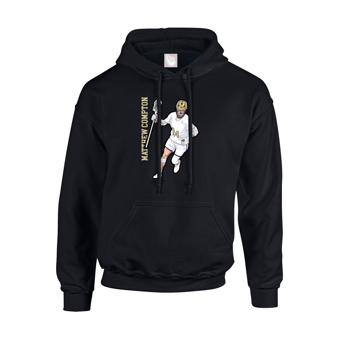 Youth Hoodie — Name Vertical in Black