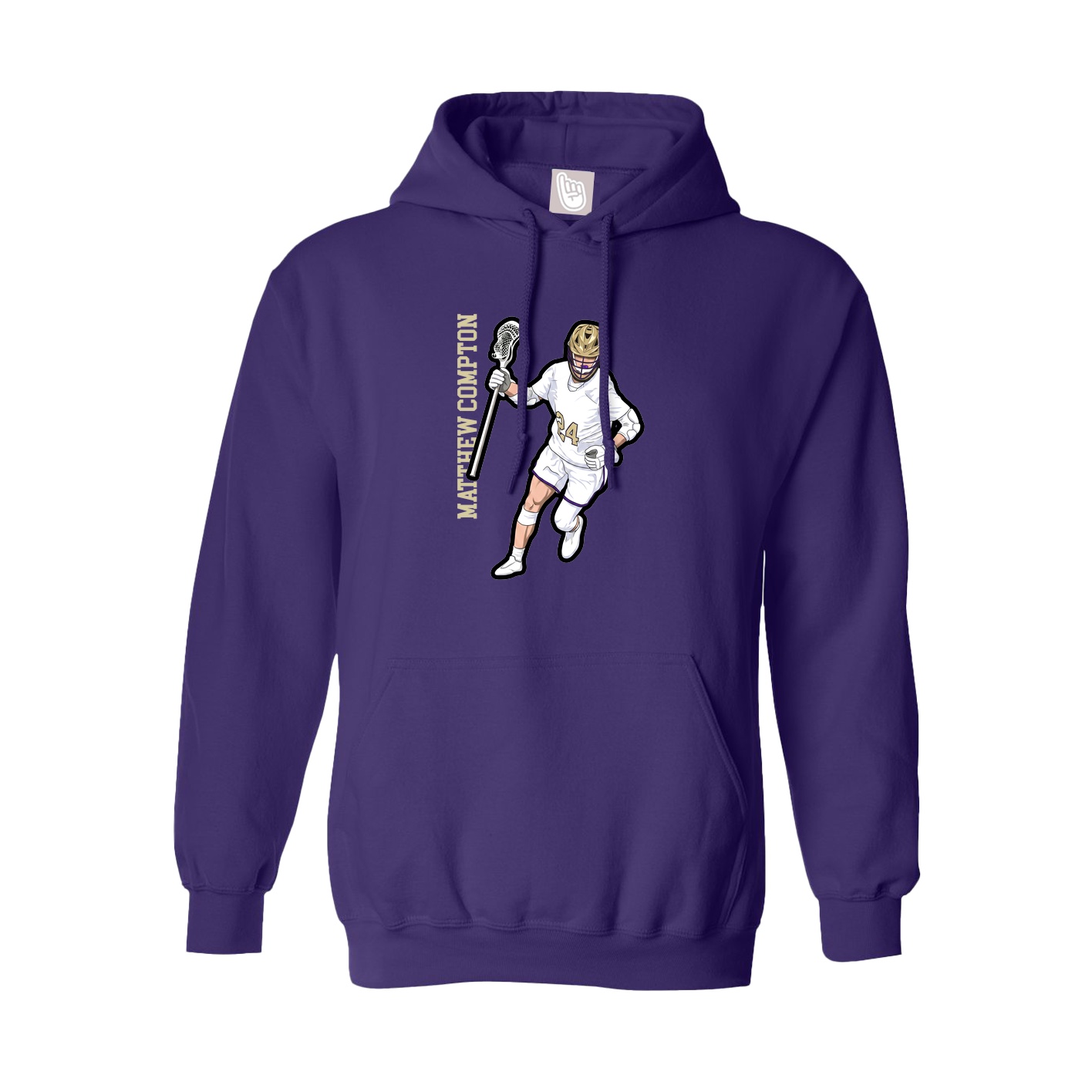 Youth Hoodie — Name Vertical in Purple