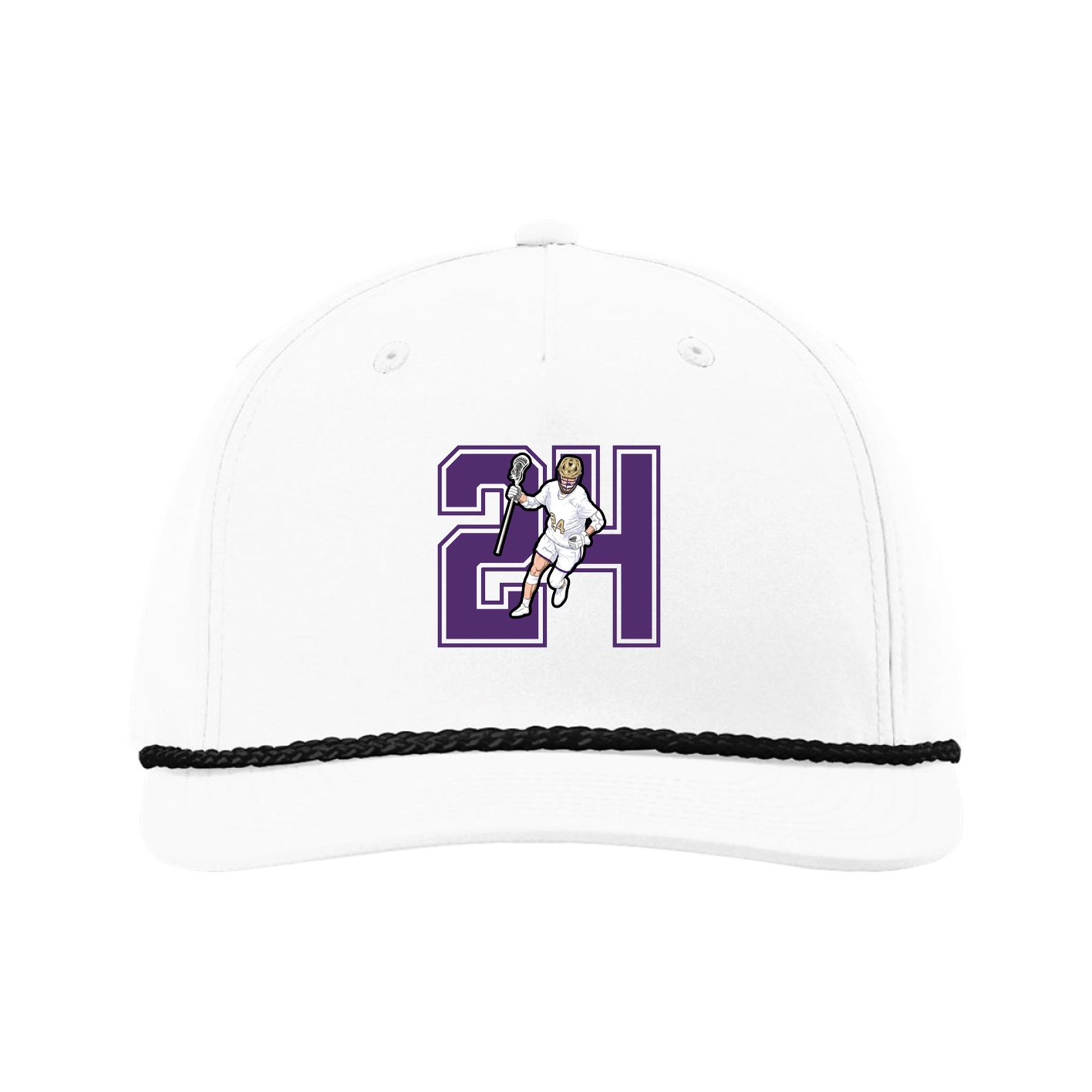 Five-Panel Classic Rope Cap — Number in White