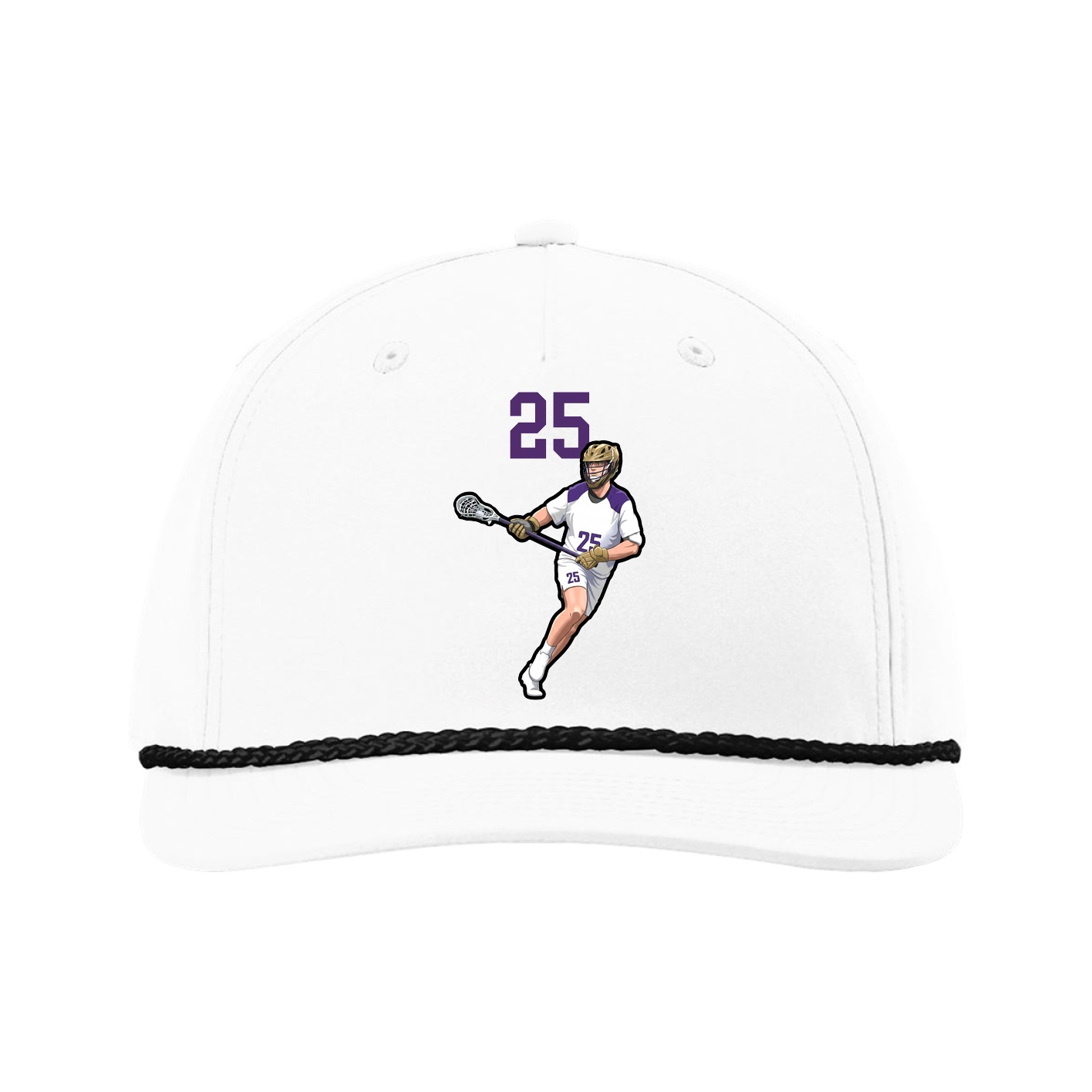 Five-Panel Classic Rope Cap — Number Top in White