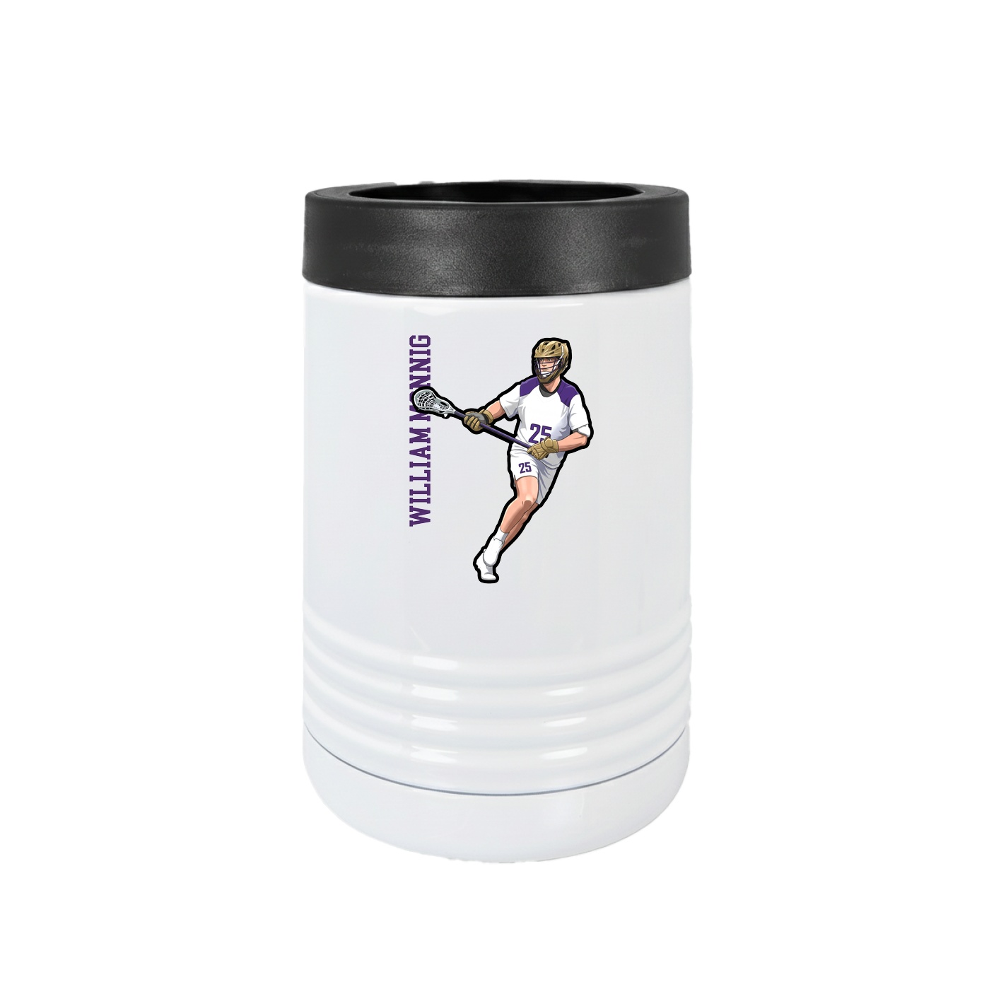 Beverage Holder — Name Vertical in White