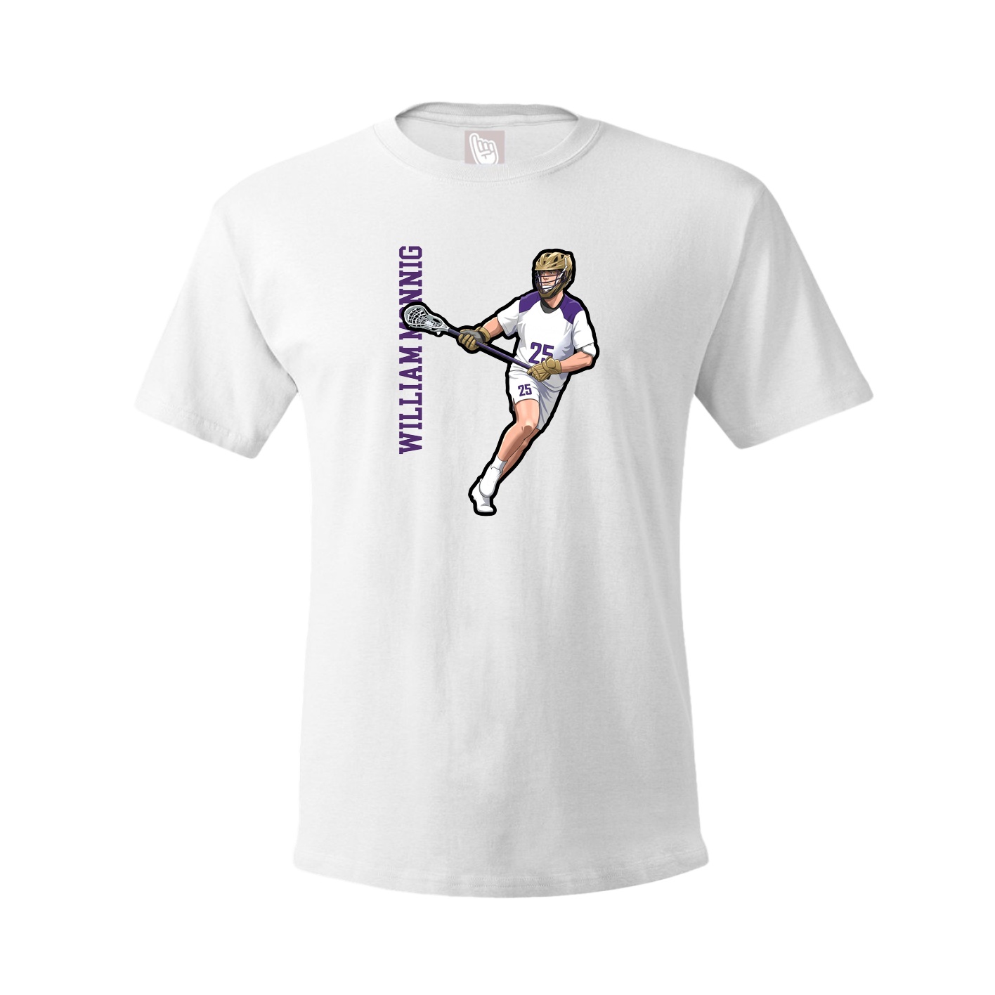 Youth Tee — Name Vertical in White