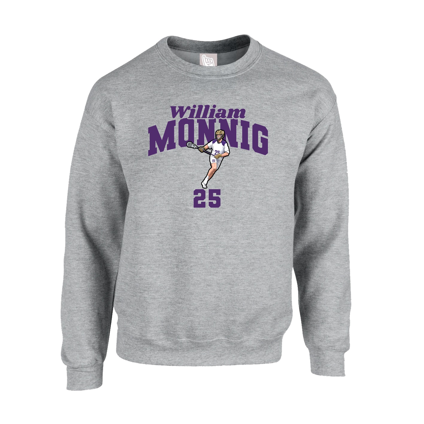 Fleece Crew — Signature Arch in Grey