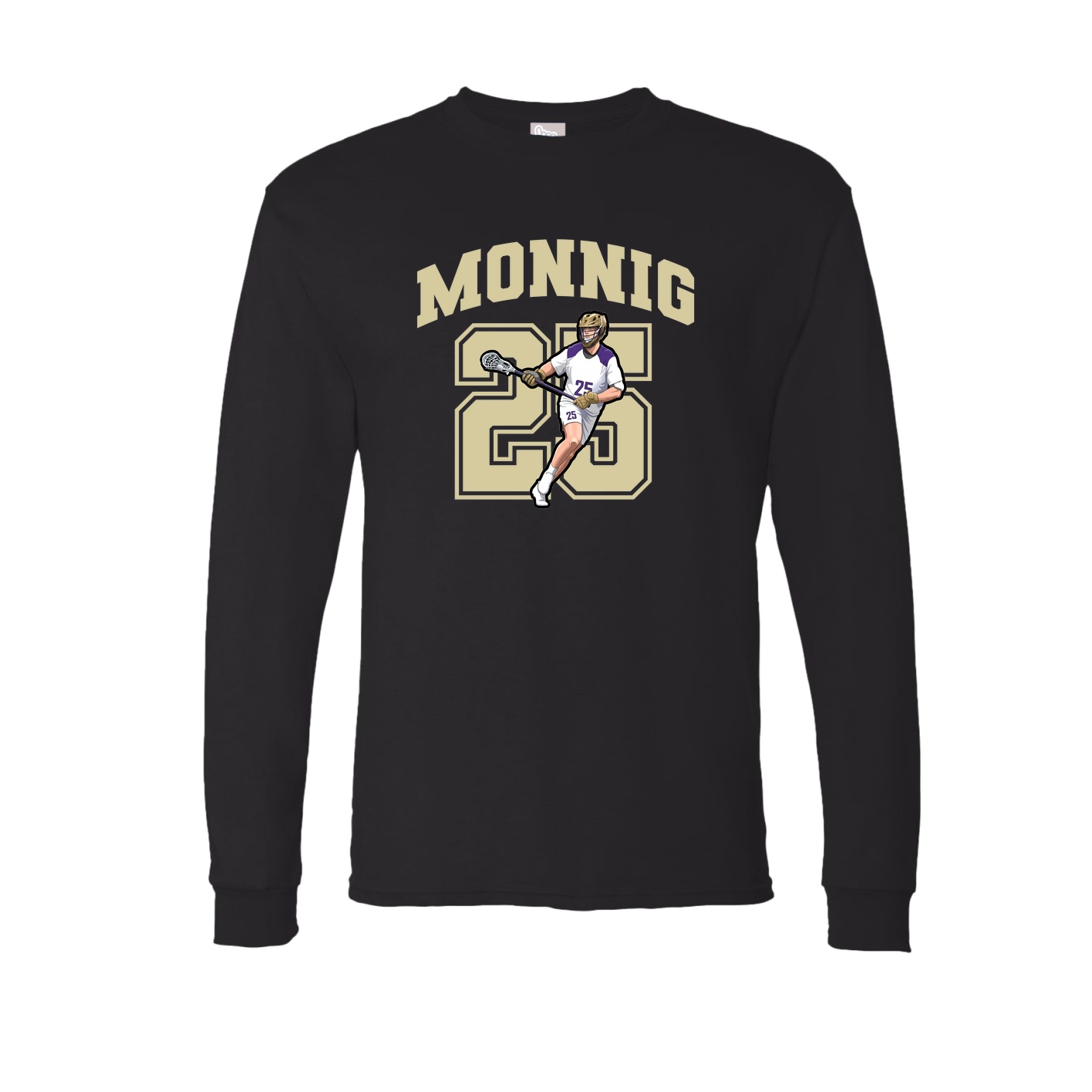 Long Sleeve Tee — Number in Black