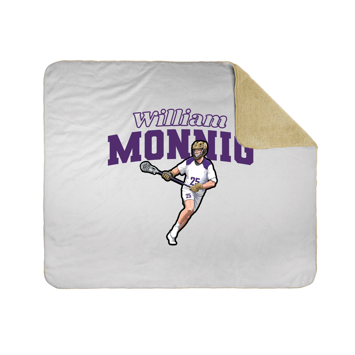 Throw Blanket — Name Arch in White