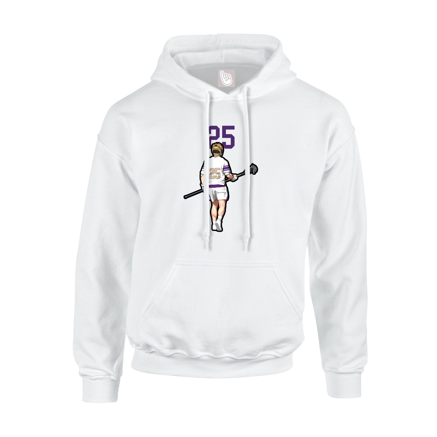Youth Hoodie — Number Top in White