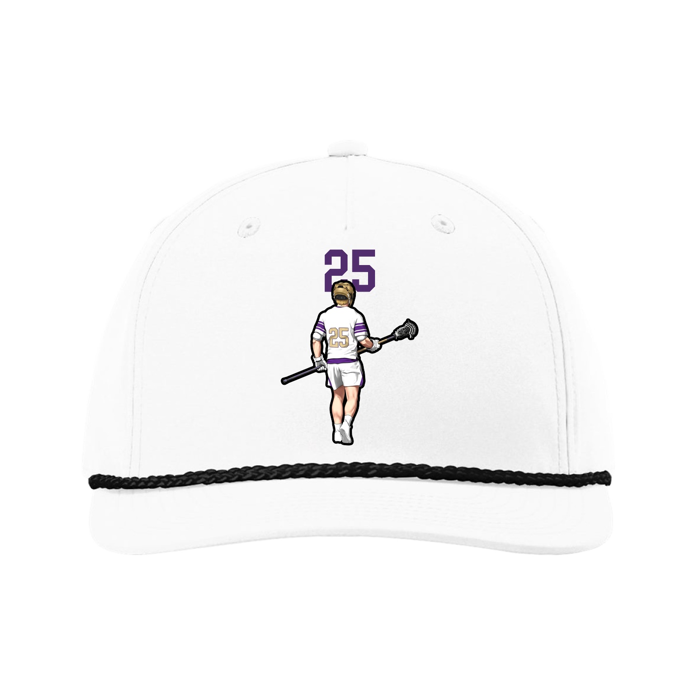 Five-Panel Classic Rope Cap — Number Top in White