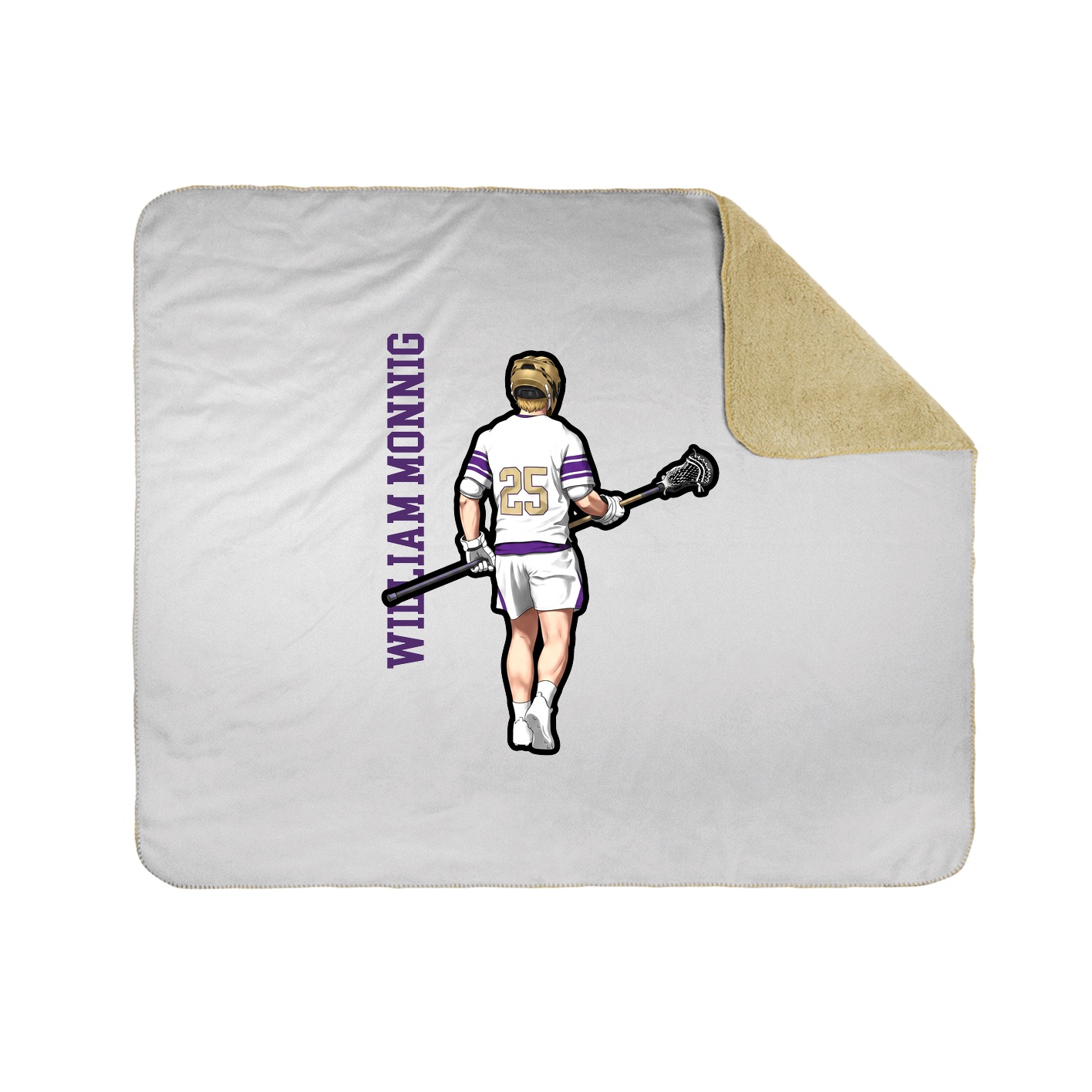 Throw Blanket — Name Vertical in White