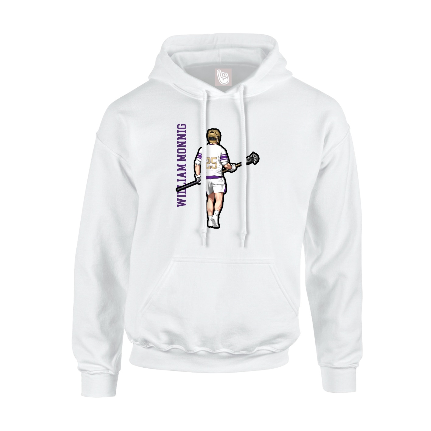 Hoodie — Name Vertical in White