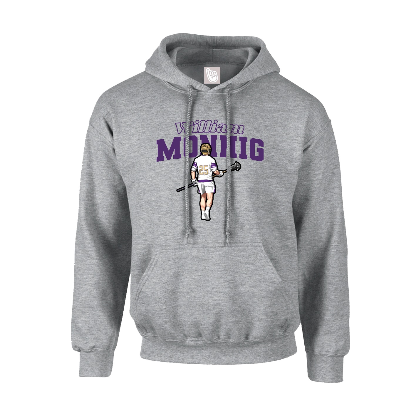 Hoodie — Name Arch in Grey