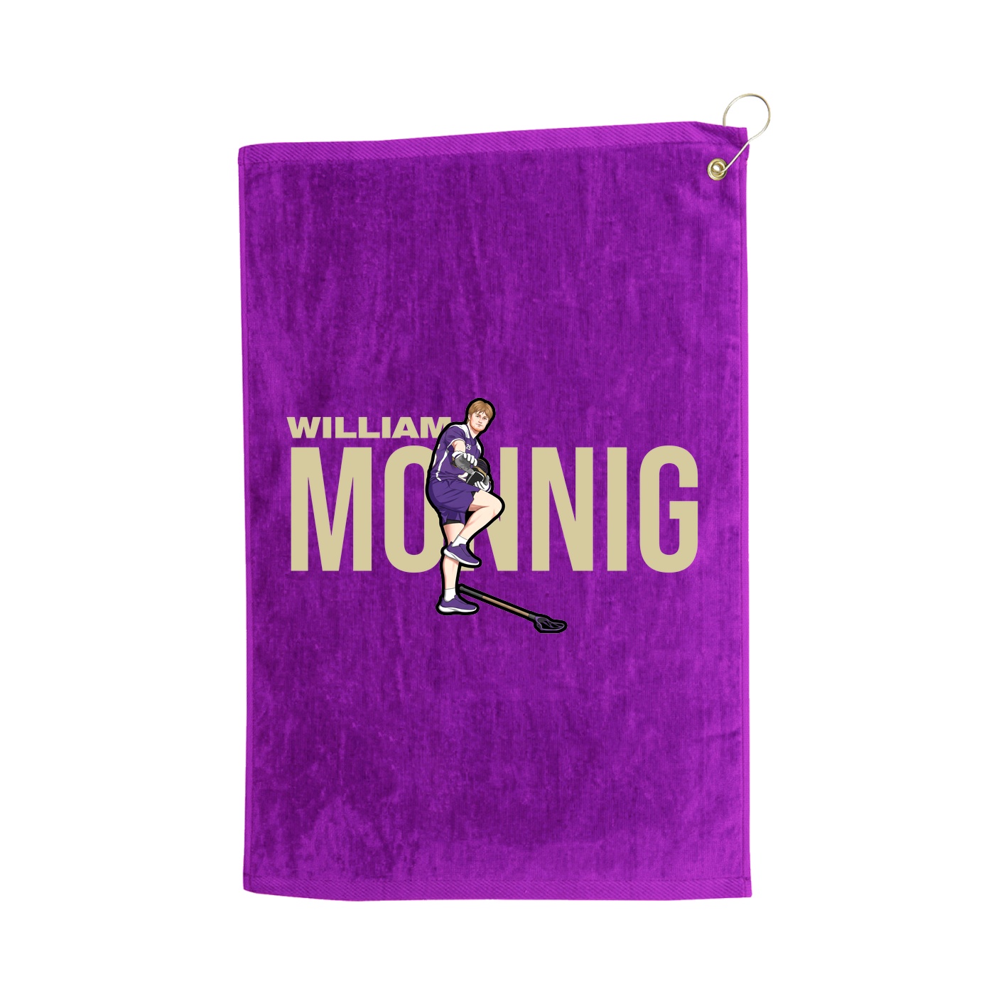 Golf Towel — Player Name in Purple