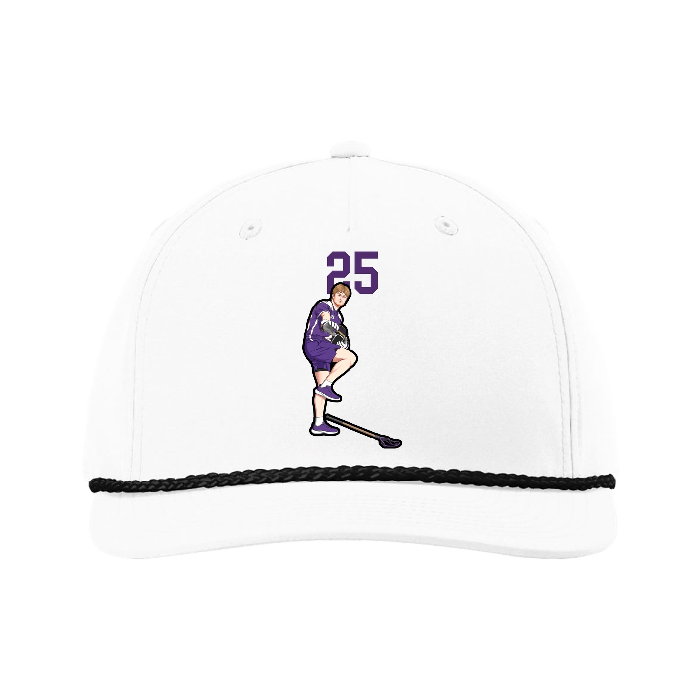 Five-Panel Classic Rope Cap — Number Top in White