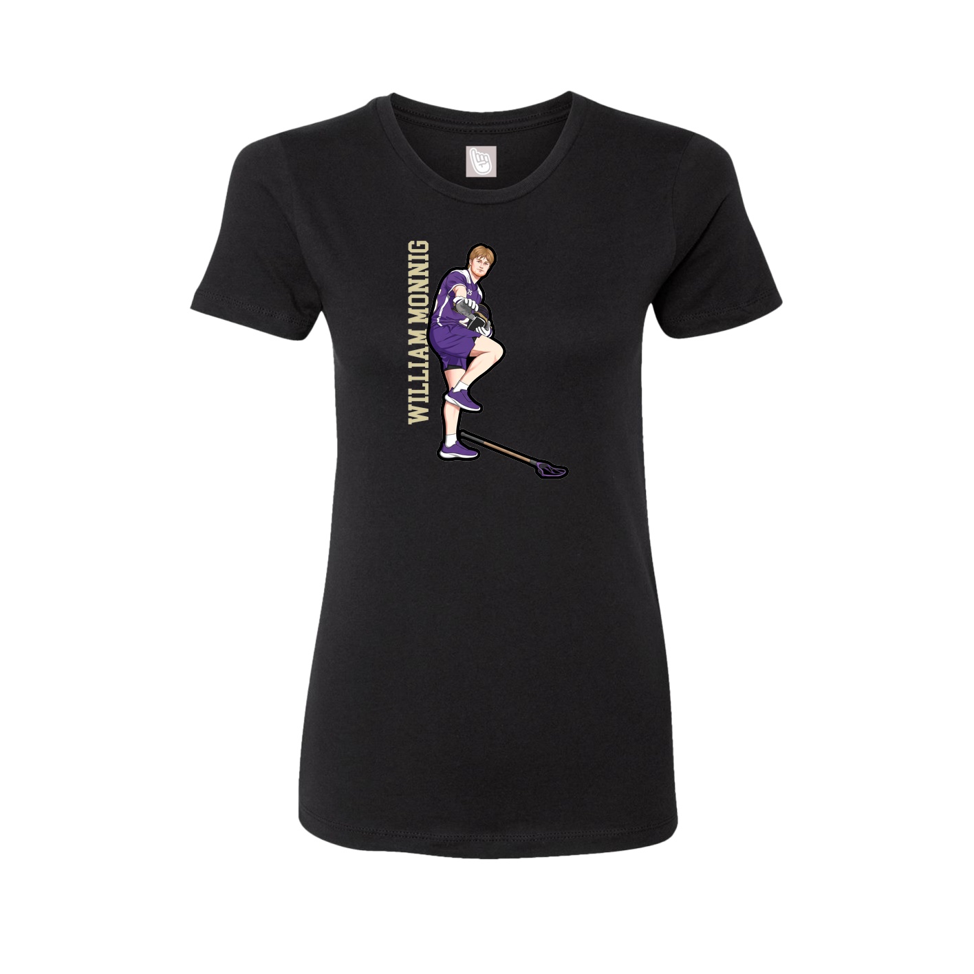 Womens Tee — Name Vertical in Black