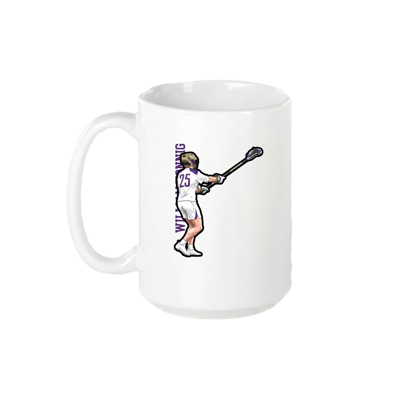 15oz Coffee Mug — Name Vertical in White