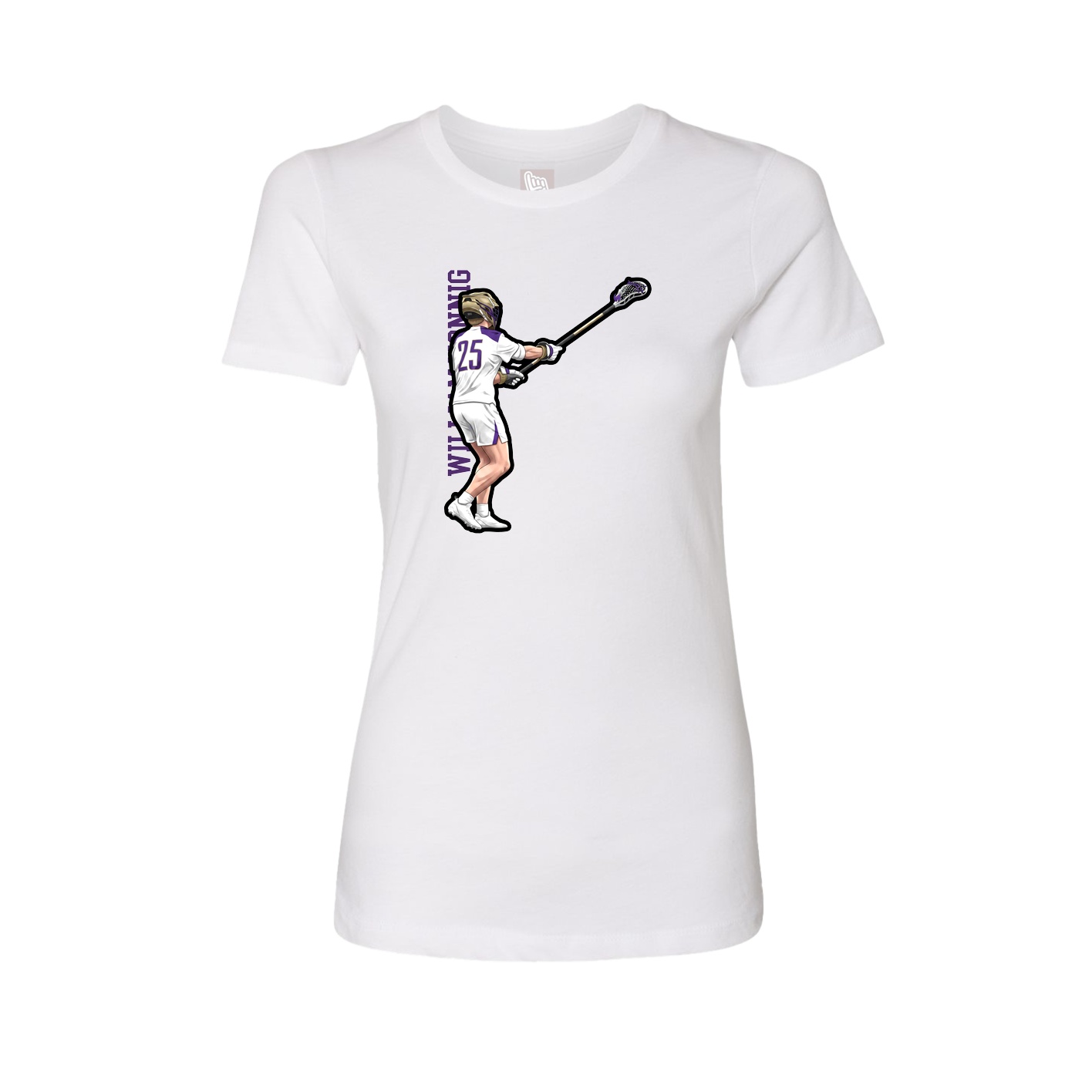 Womens Tee — Name Vertical in White