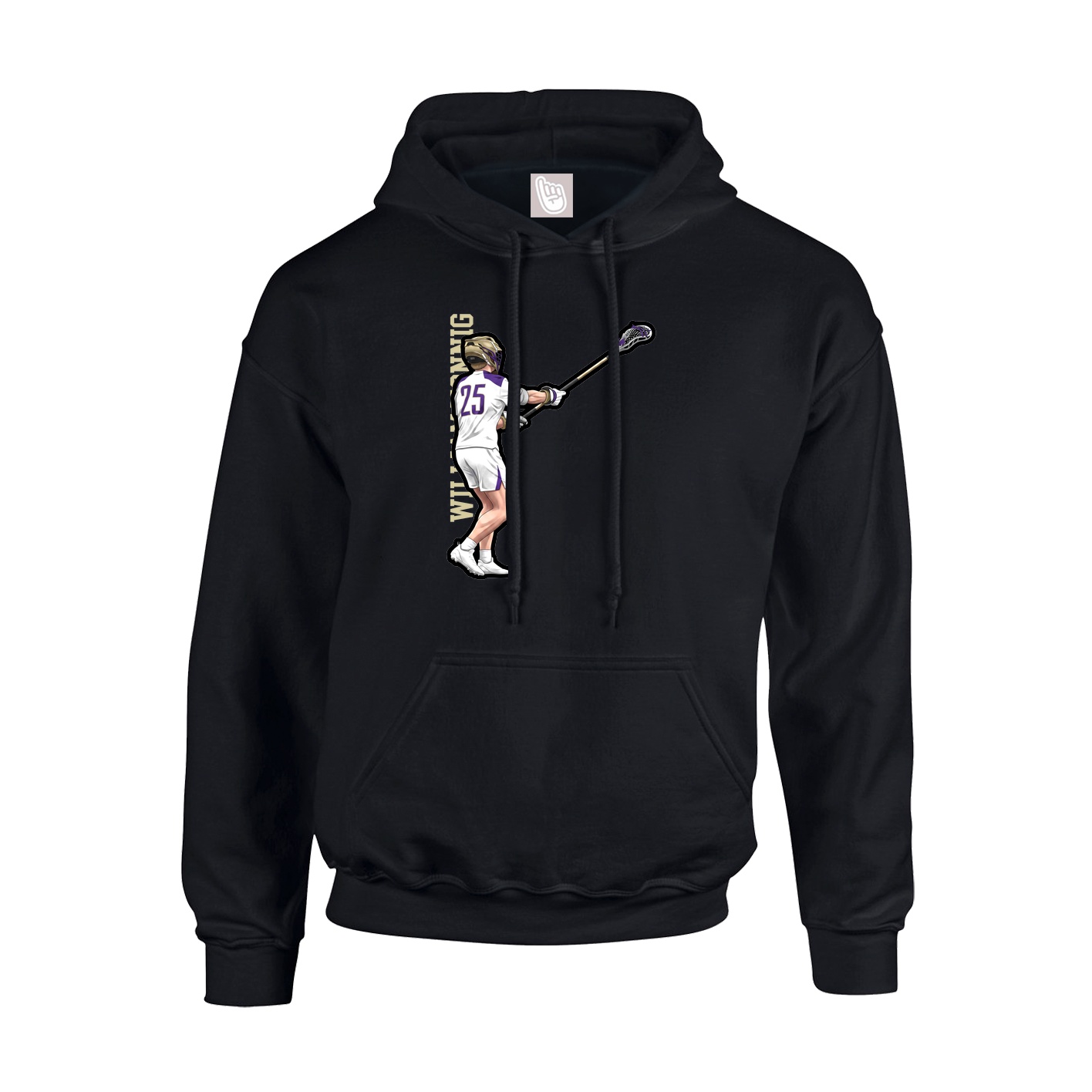 Youth Hoodie — Name Vertical in Black