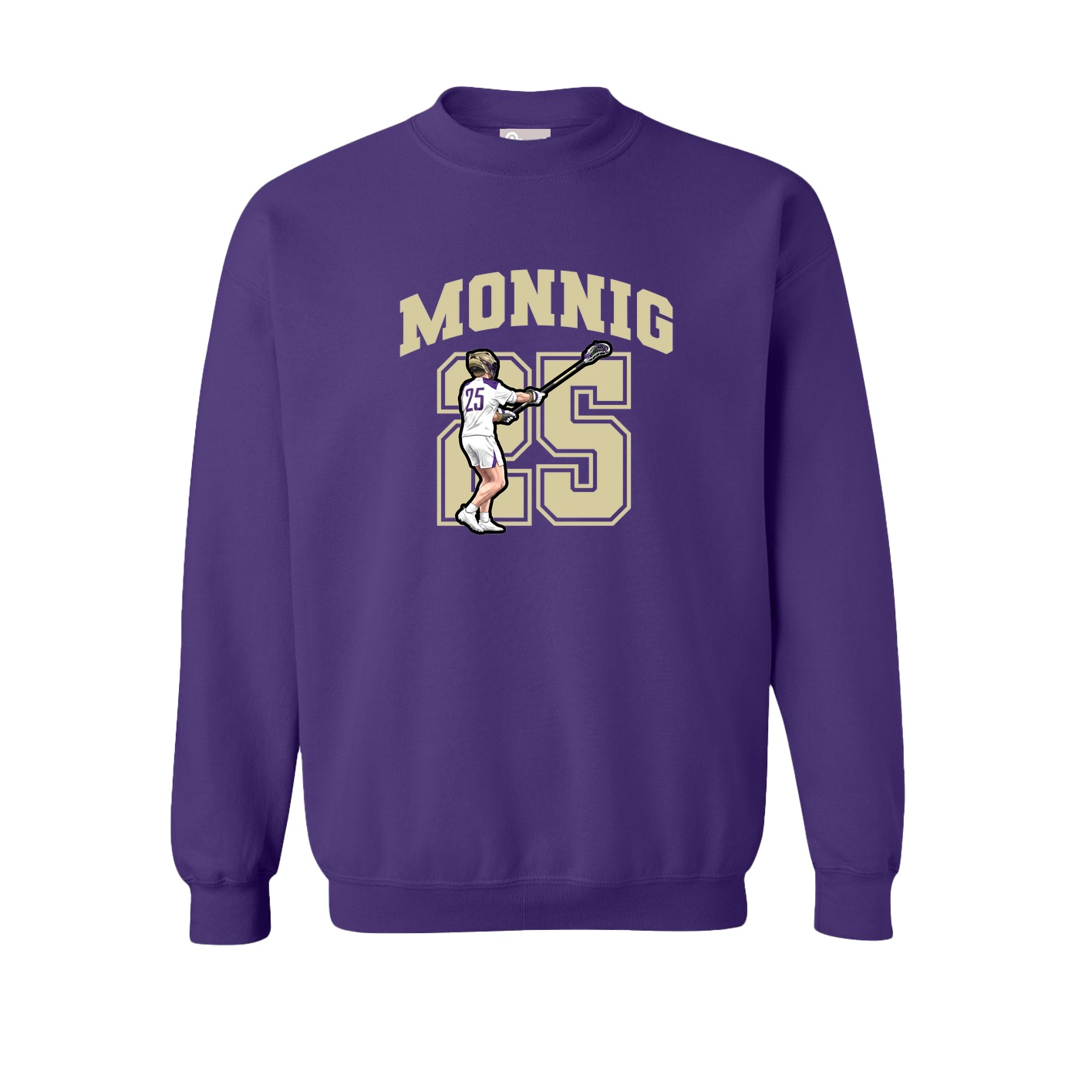 Fleece Crew — Number in Purple