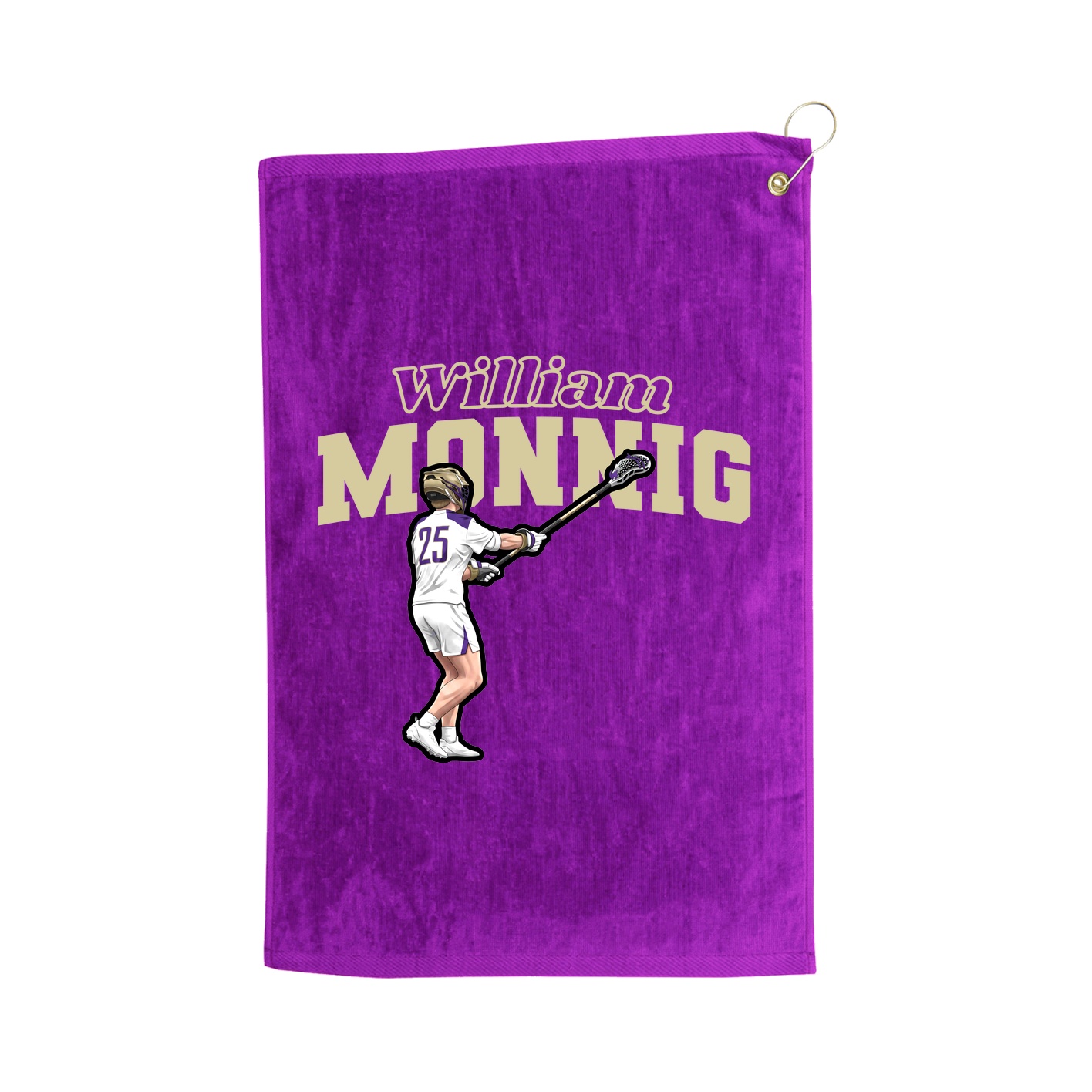 Golf Towel — Name Arch in Purple