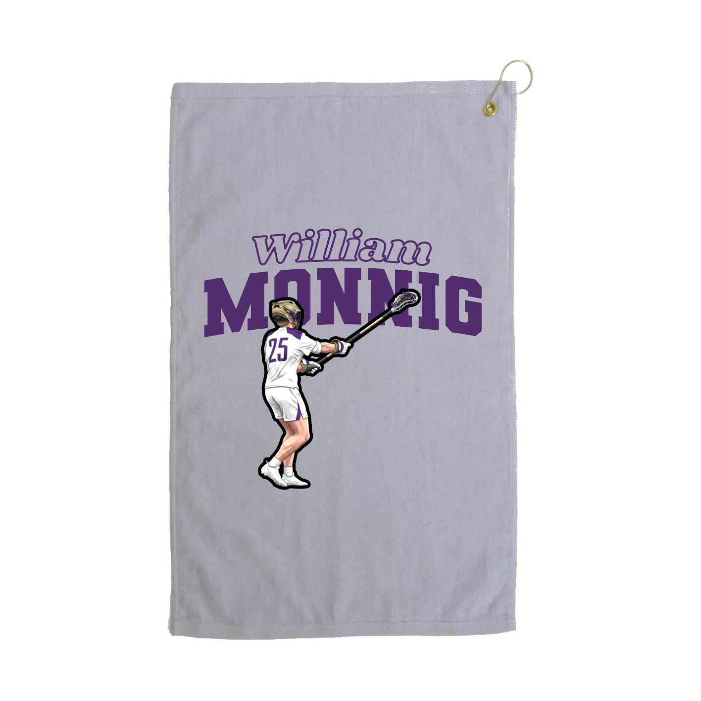 Golf Towel — Name Arch in Grey