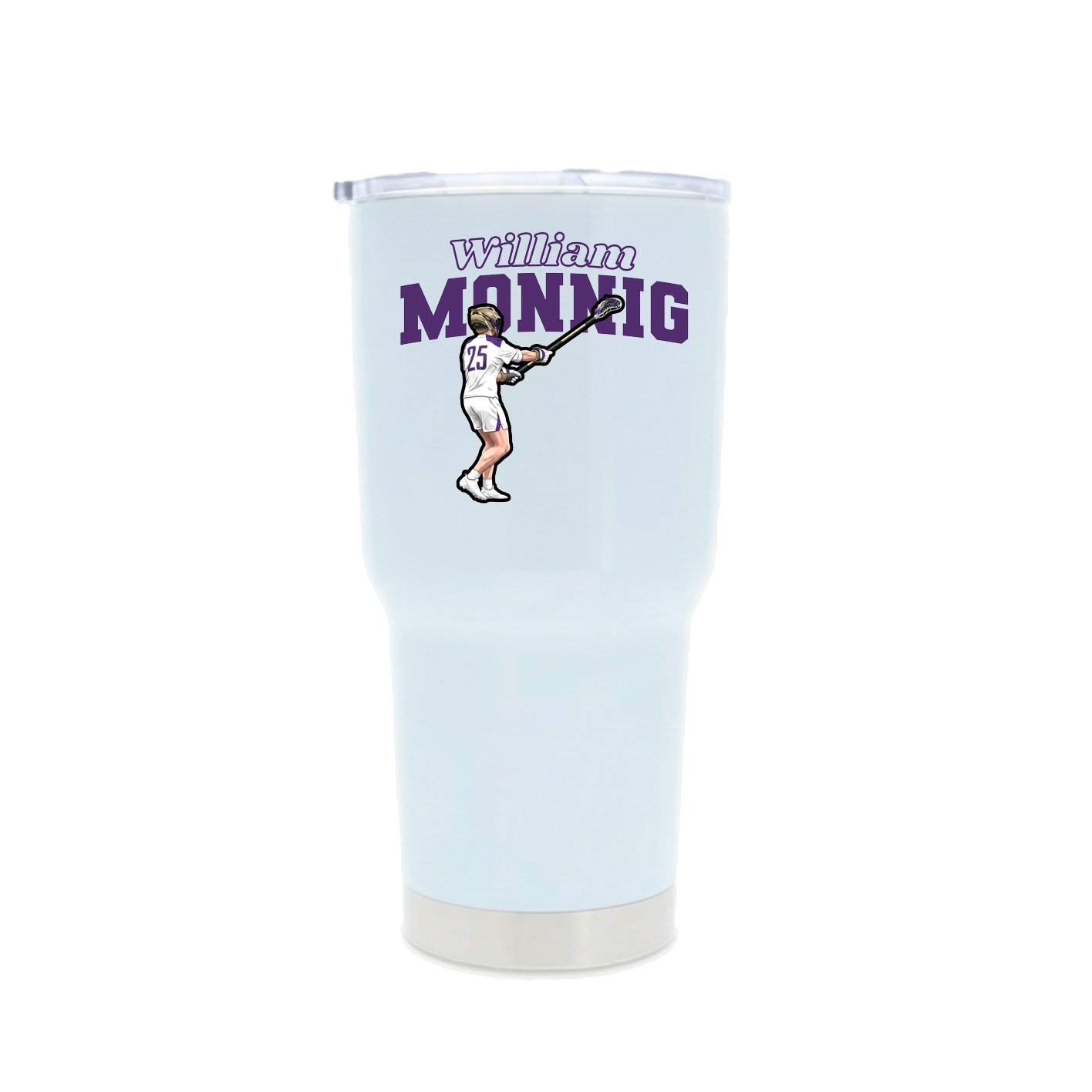 30oz Stainless Steel Tumbler — Name Arch in White