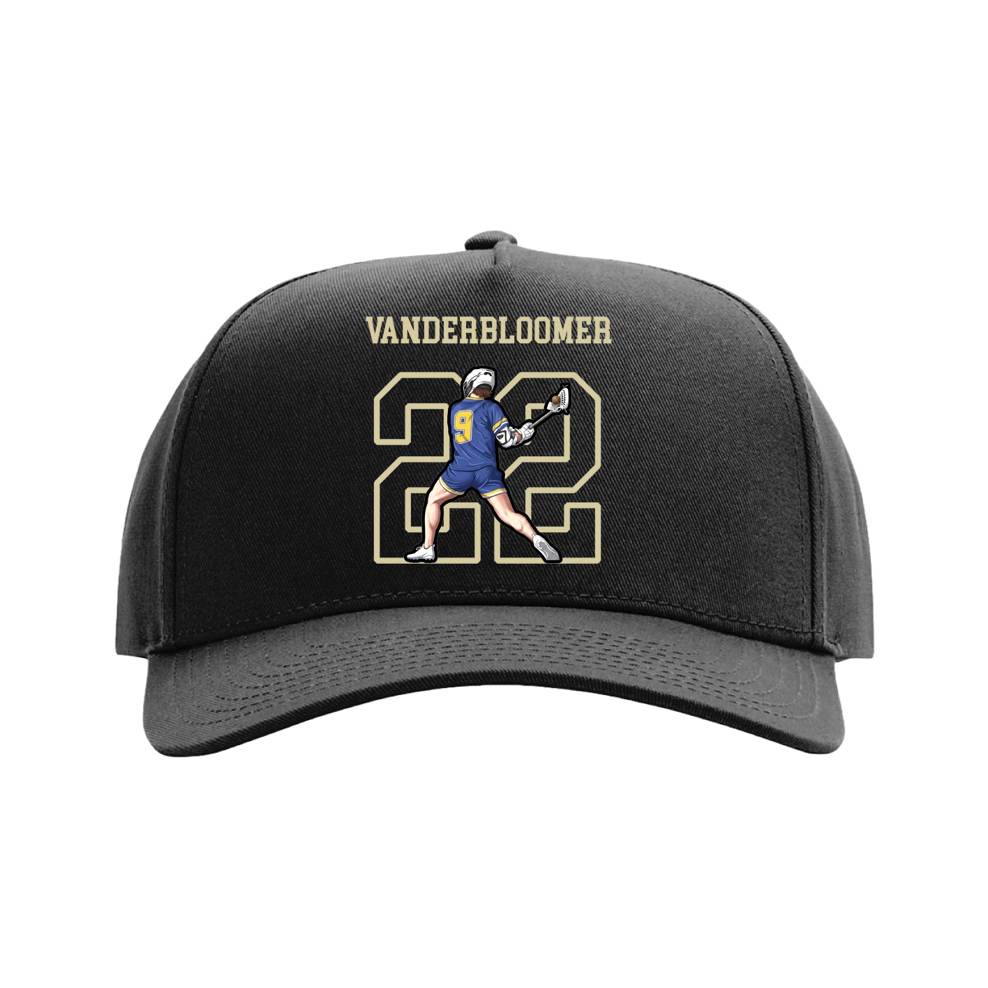 Full Fabric Five-Panel Champ Cap — Shirsey in Black