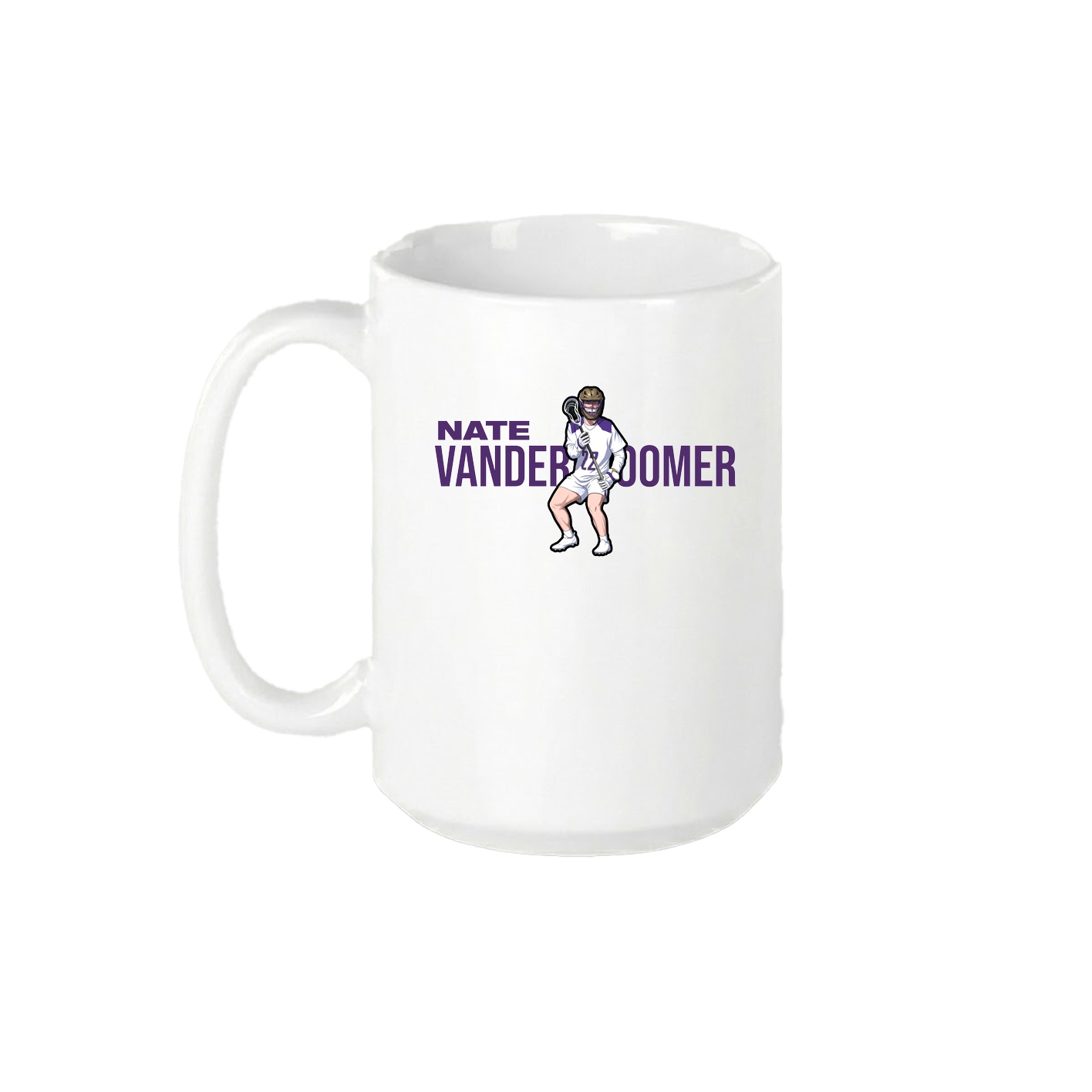 15oz Coffee Mug — Player Name in White