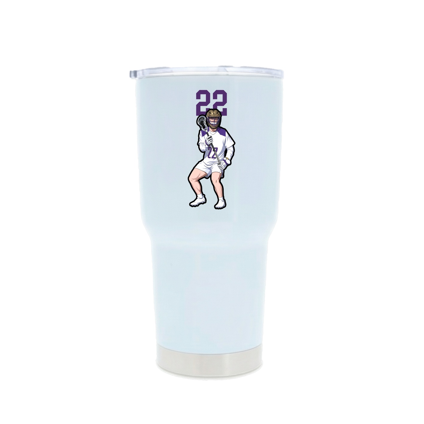 30oz Stainless Steel Tumbler — Number Top in White