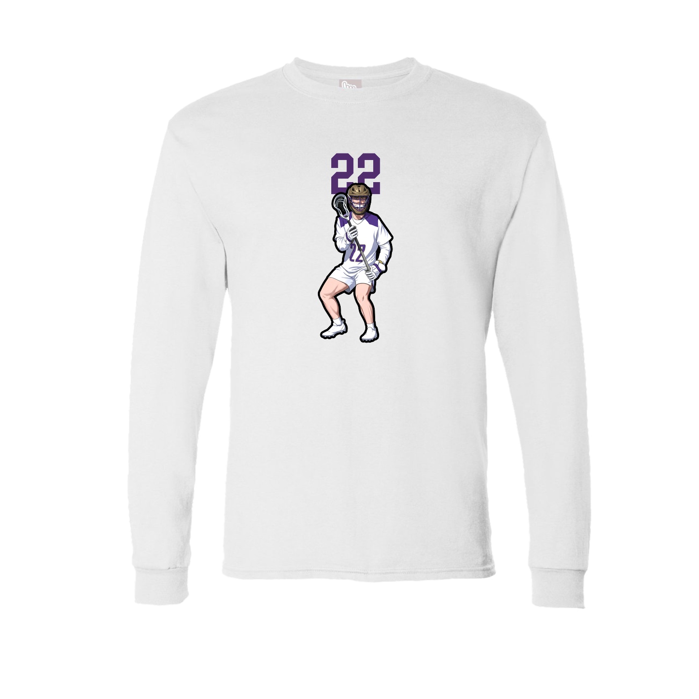 Long Sleeve Tee — Number Top in White