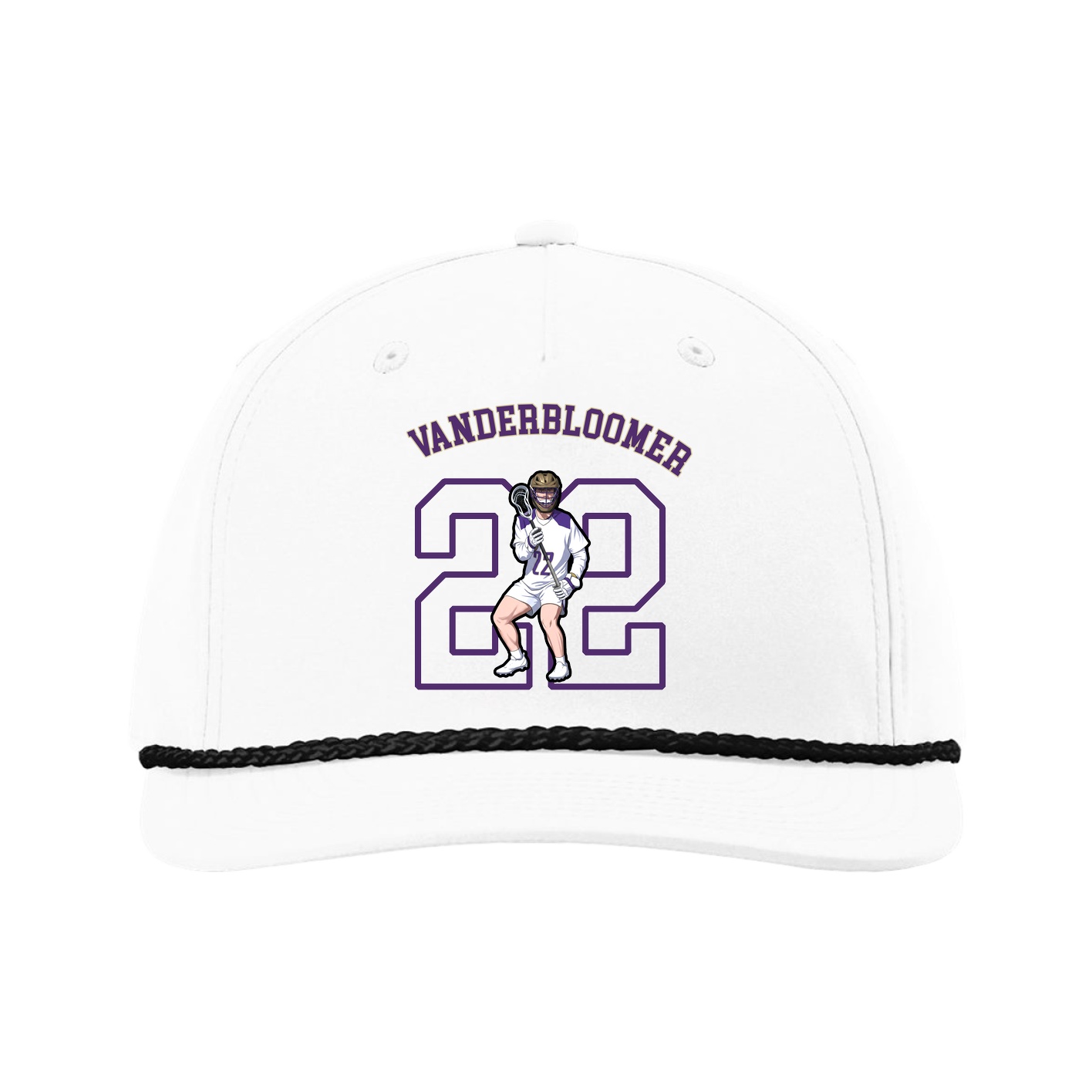 Five-Panel Classic Rope Cap — Shirsey Arch in White