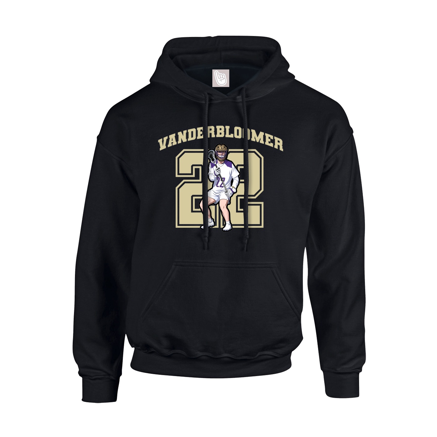 Youth Hoodie — Number in Black