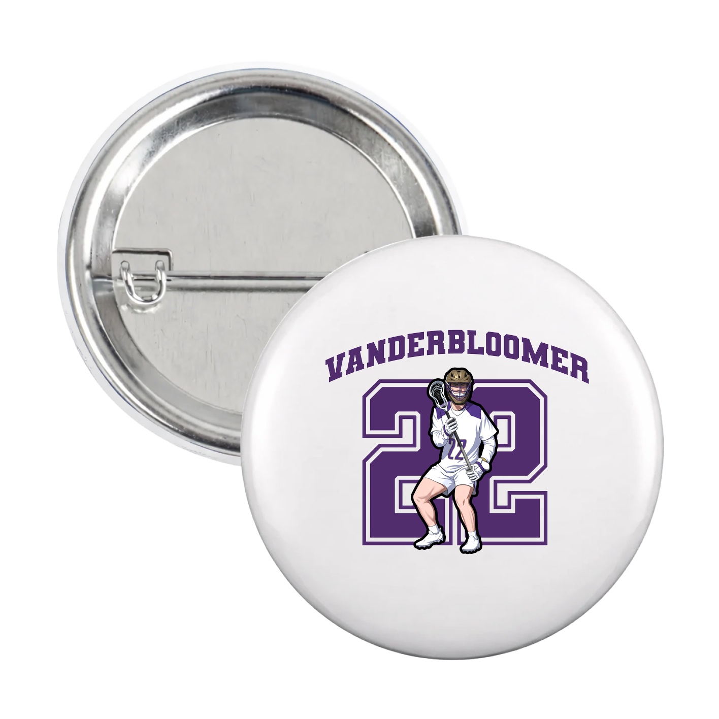 Game Day Button — Number in White