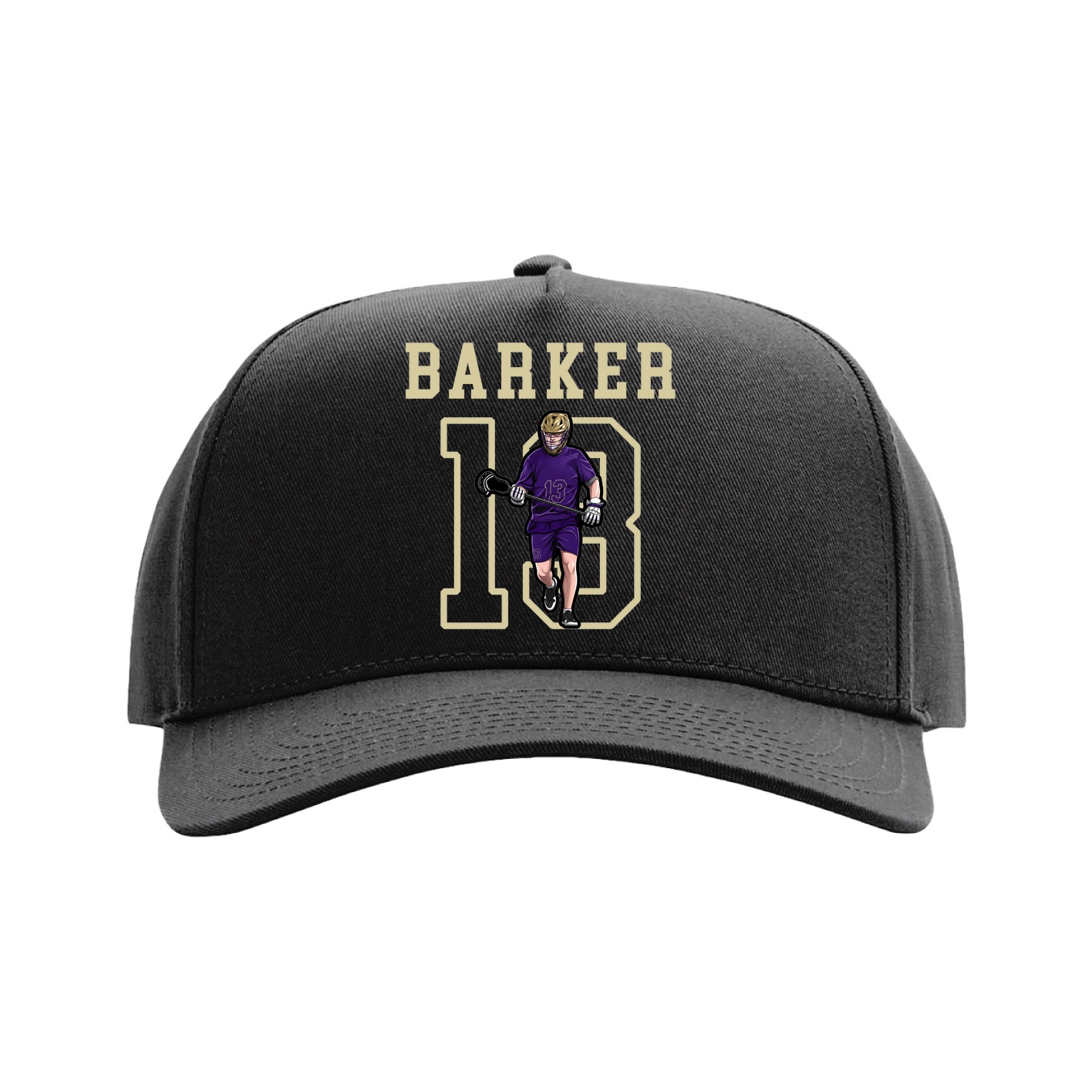 Full Fabric Five-Panel Champ Cap — Shirsey in Black