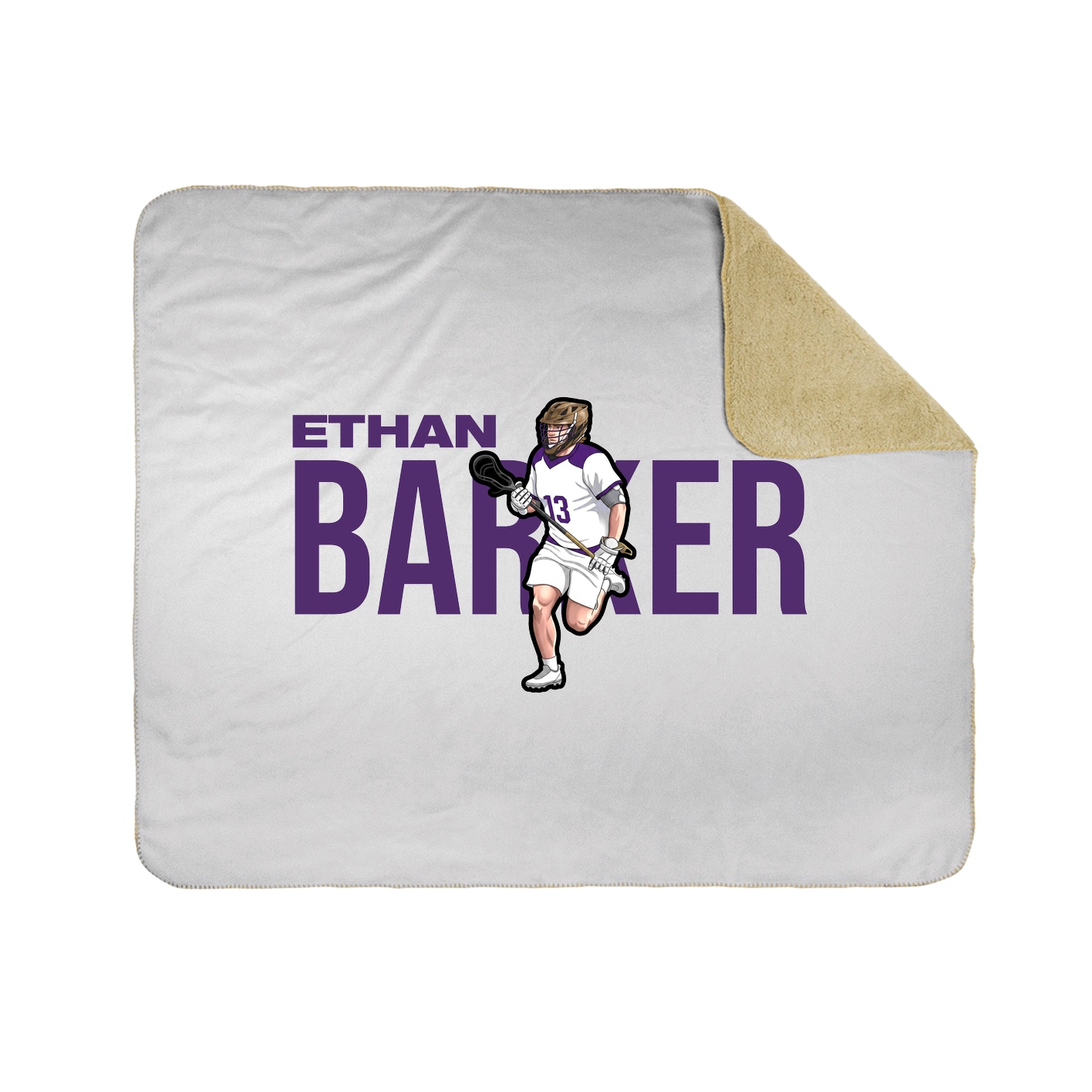 Throw Blanket — Player Name in White